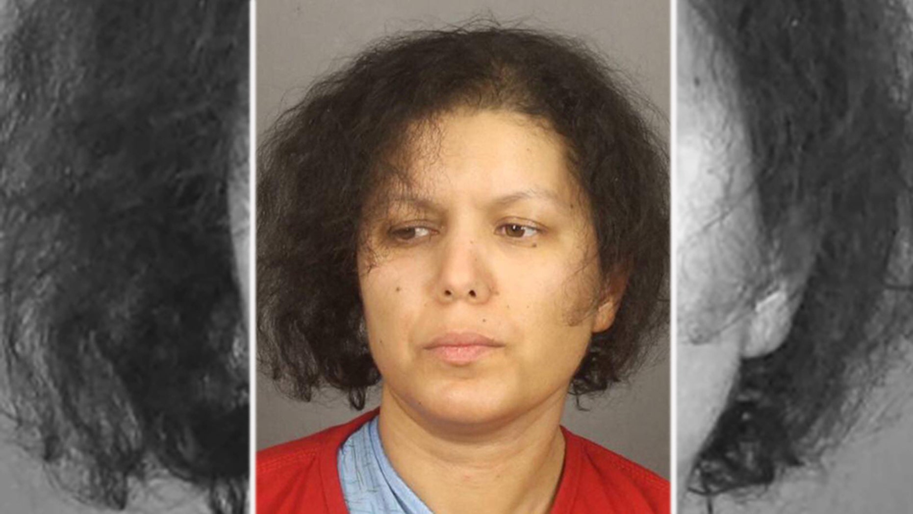Mugshot for Hanane Mouhib, 36, who has been charged with decapitating her 7-year-old son Abrahma Cardenas in upstate New York.