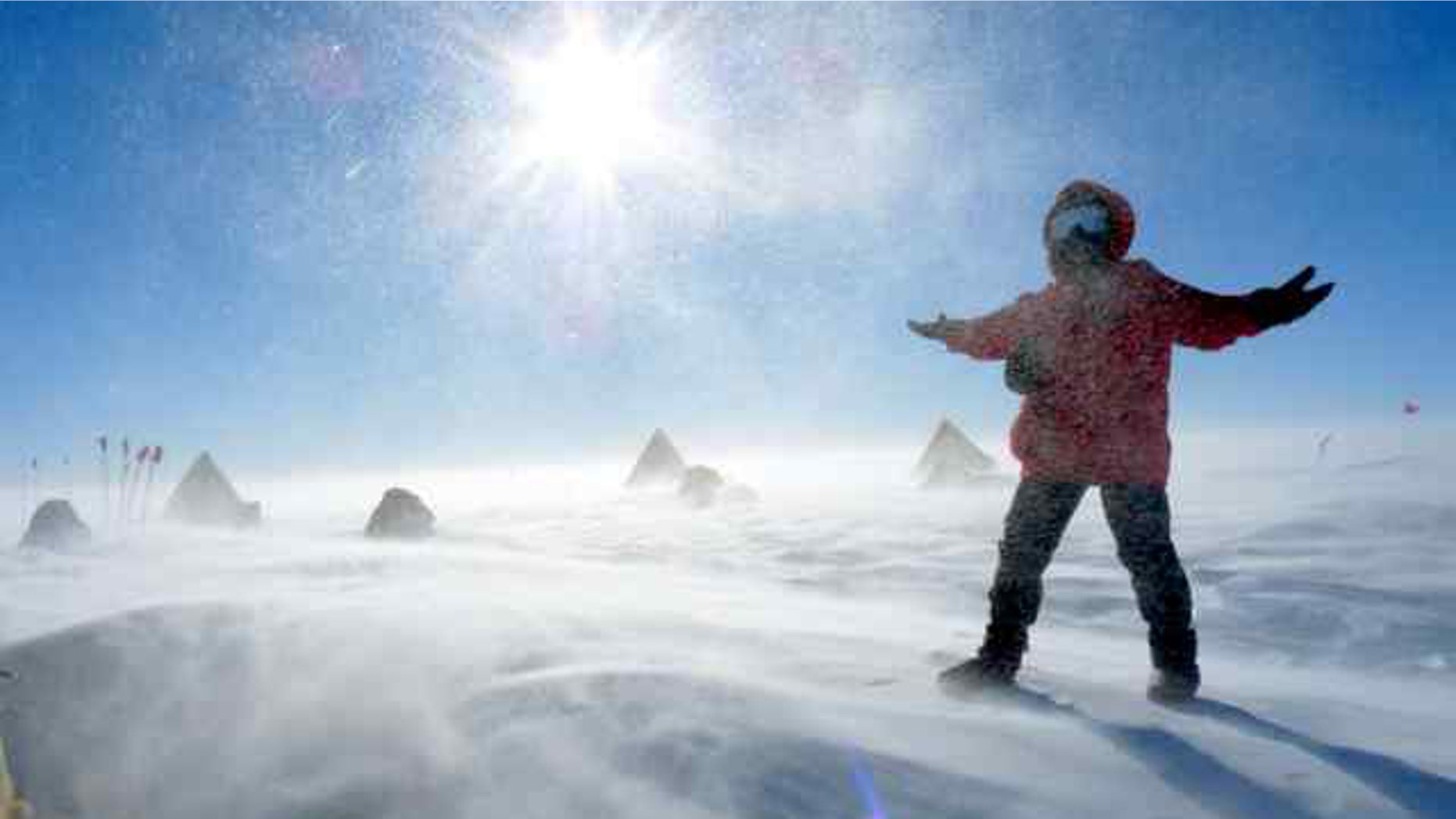 Search for meteorites program places researchers on the ice to live in base camp conditions of wind and snow.