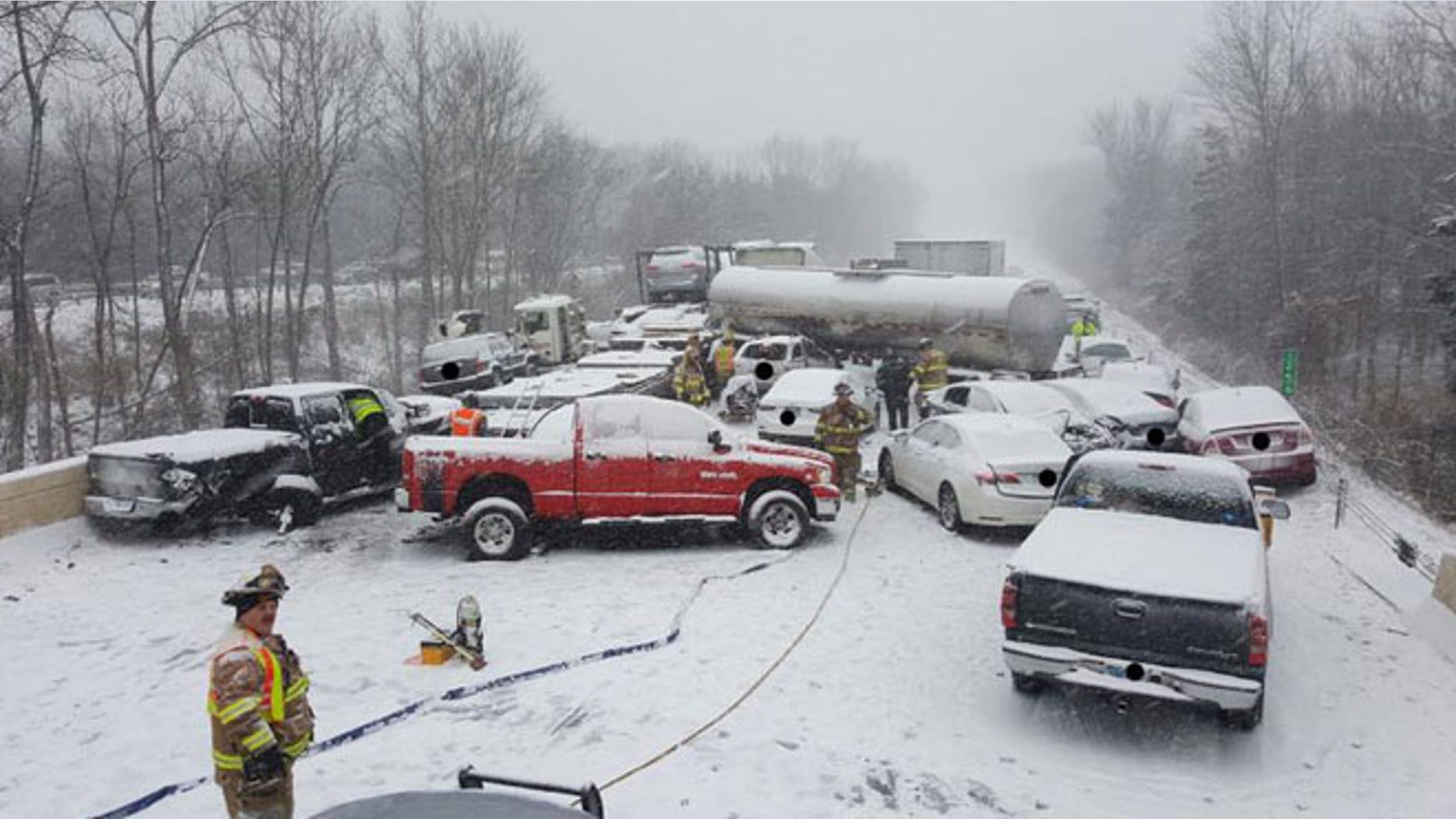 I-91 southbound after a multi-vehicle crash in Middletown Saturday. (Connecticut State Police)