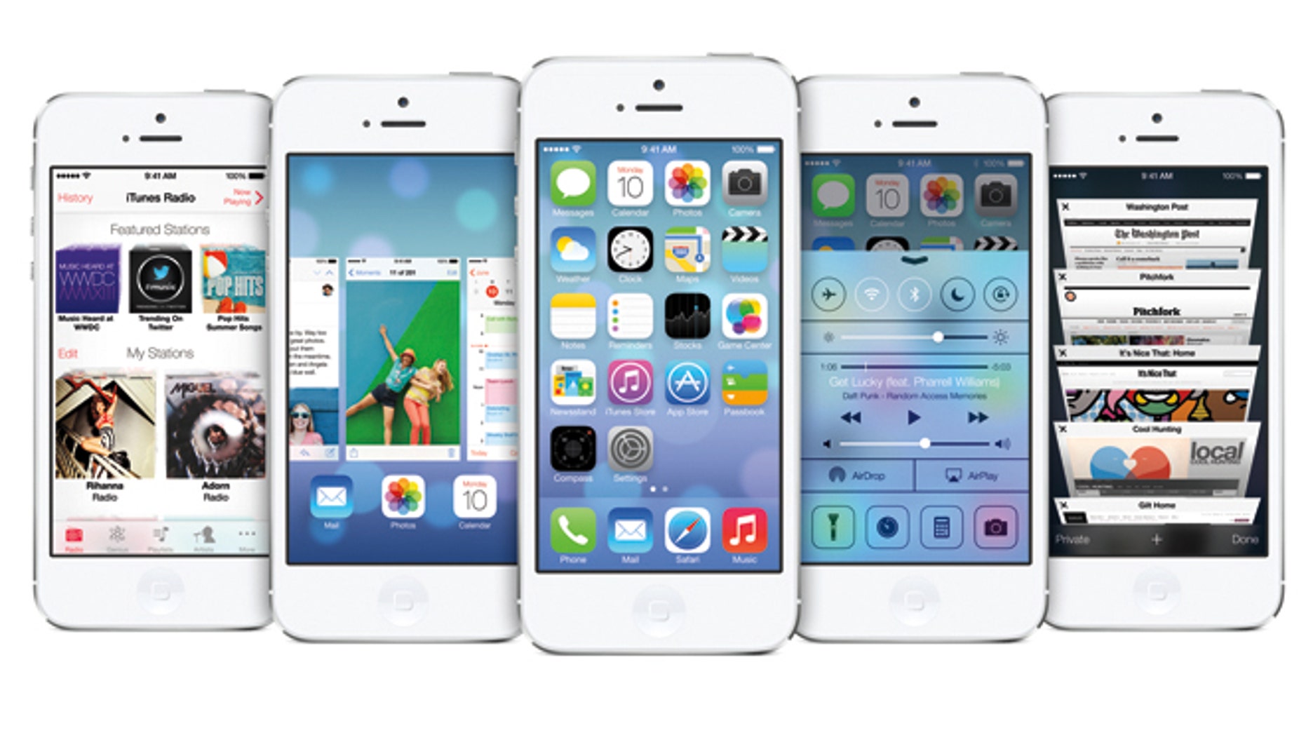The new iOS 7, unveiled at the 2013 Worldwide Deveoper Conference.