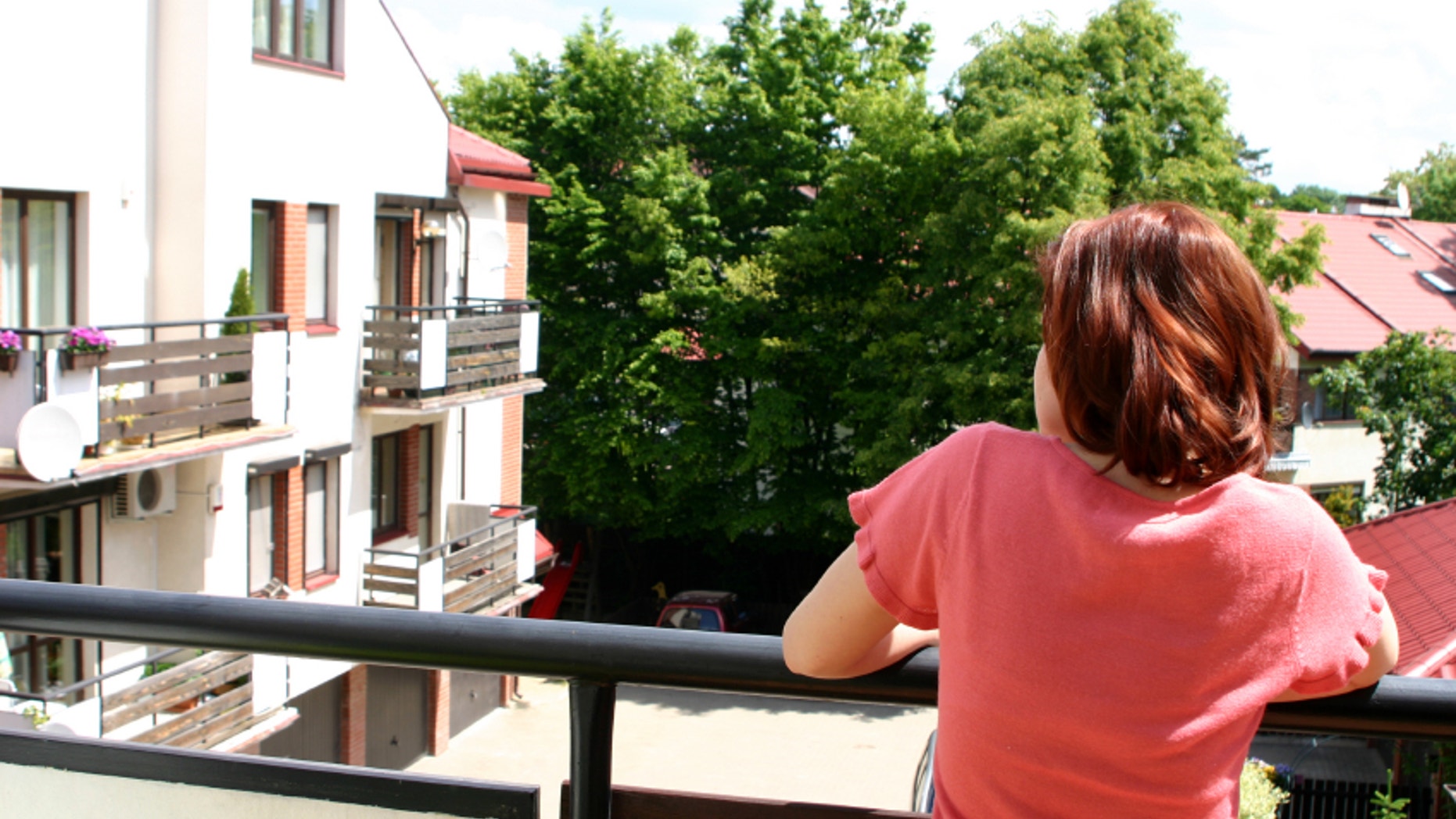 apartment balcony with limited privacy
