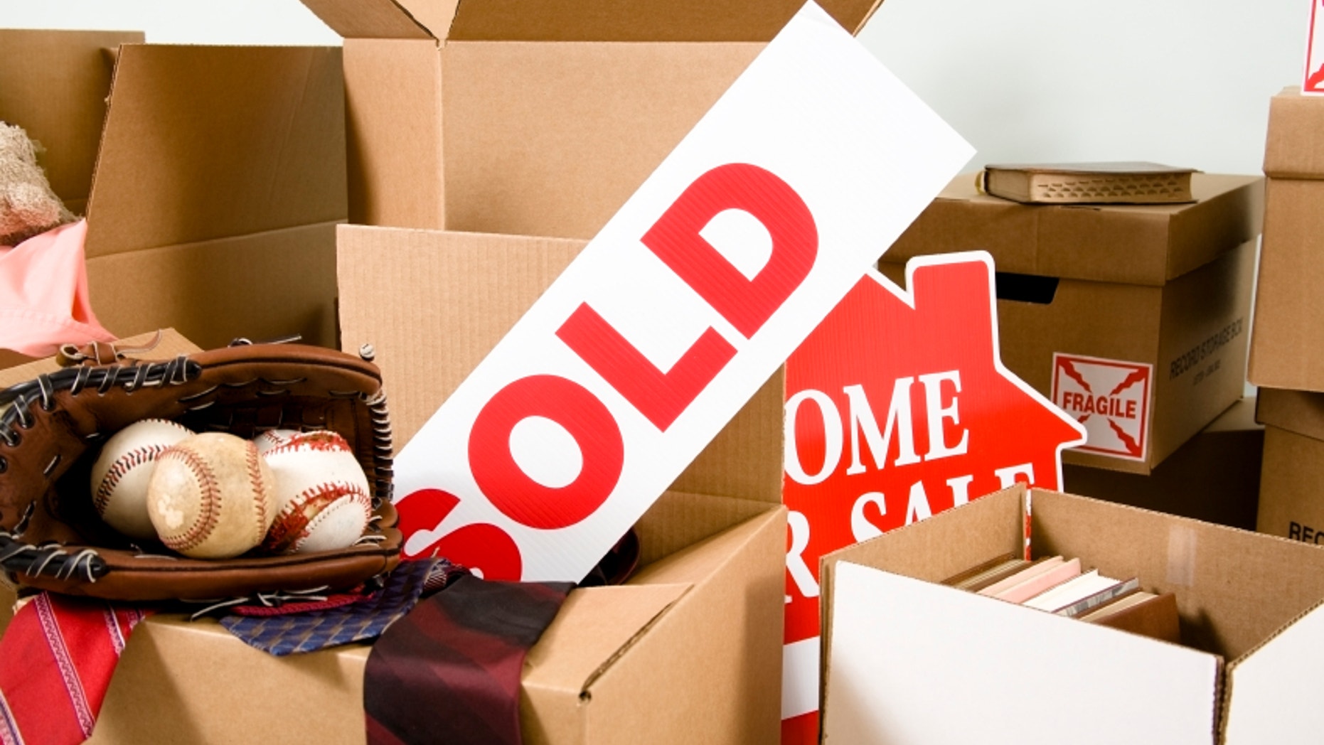 Boxes being packed for moving.