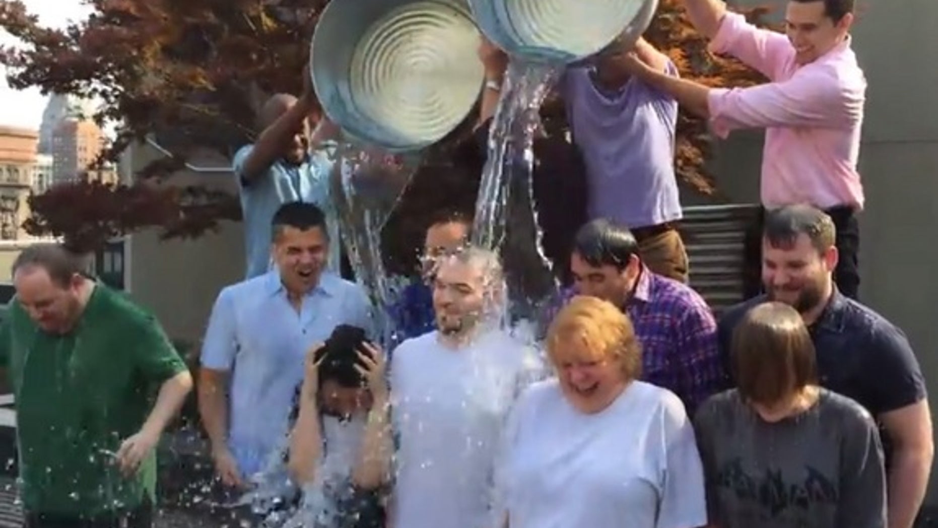 The editorial staff of Tom's Guide, a sister site to Live Science, takes the Ice Bucket Challenge.
