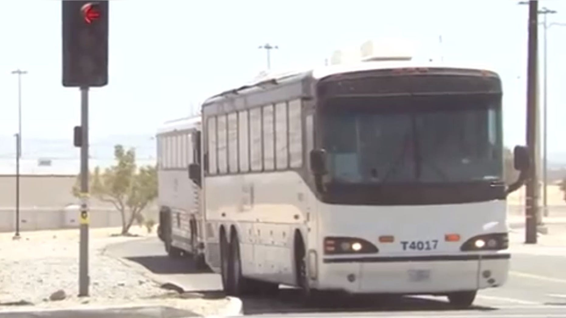 Busloads of illegal immigrants are being transferred to a federal prison in Victorville, California.