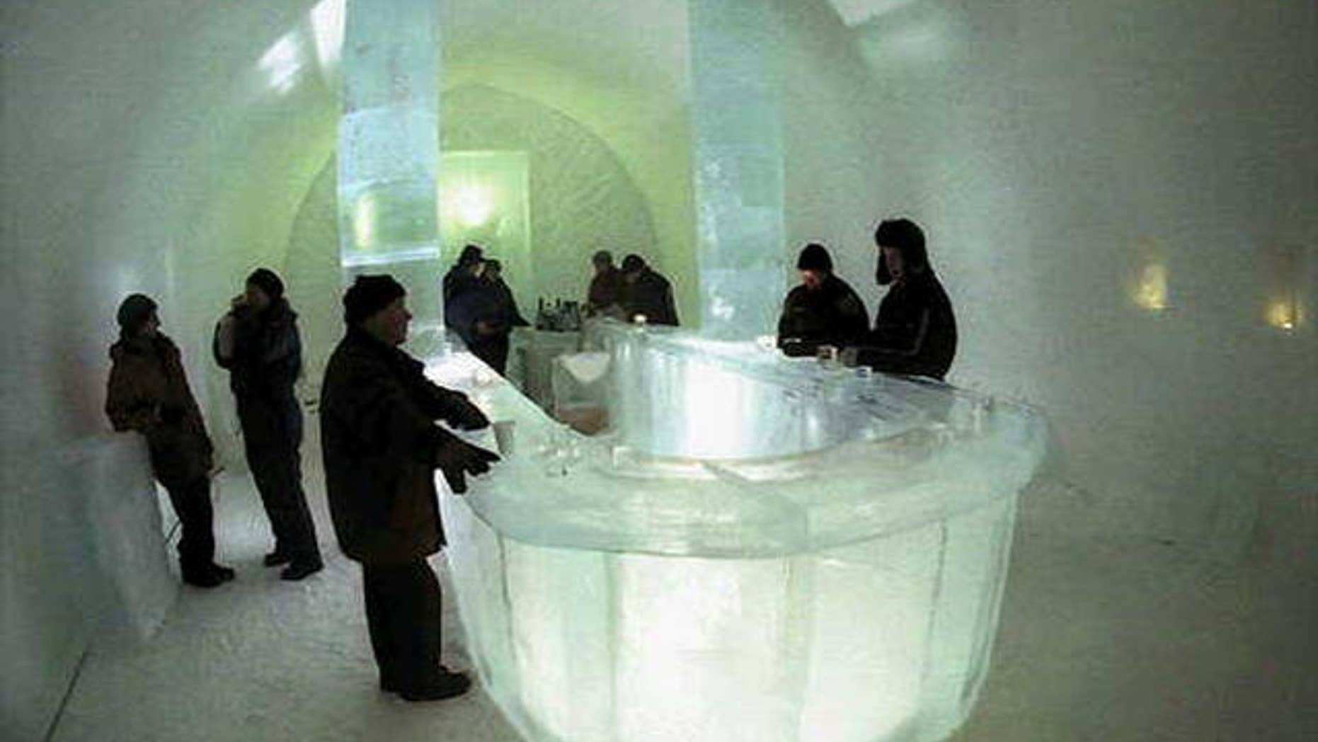 Jan. 3, 1997 - FILE photo of Bar at Jukkasjaervi Ice Hotel, the Swedish hotel constructed from ice.