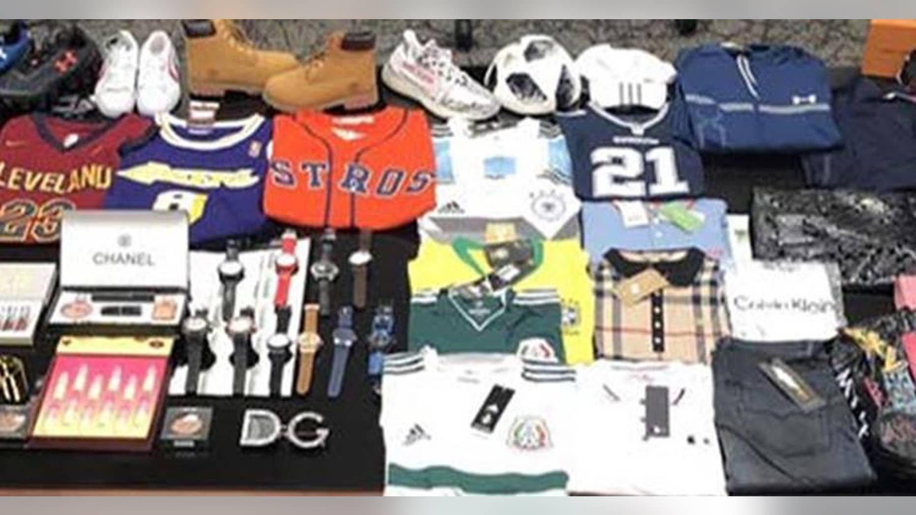 More than 180,000 counterfeit items were seized by ICE in Laredo, Texas last month.