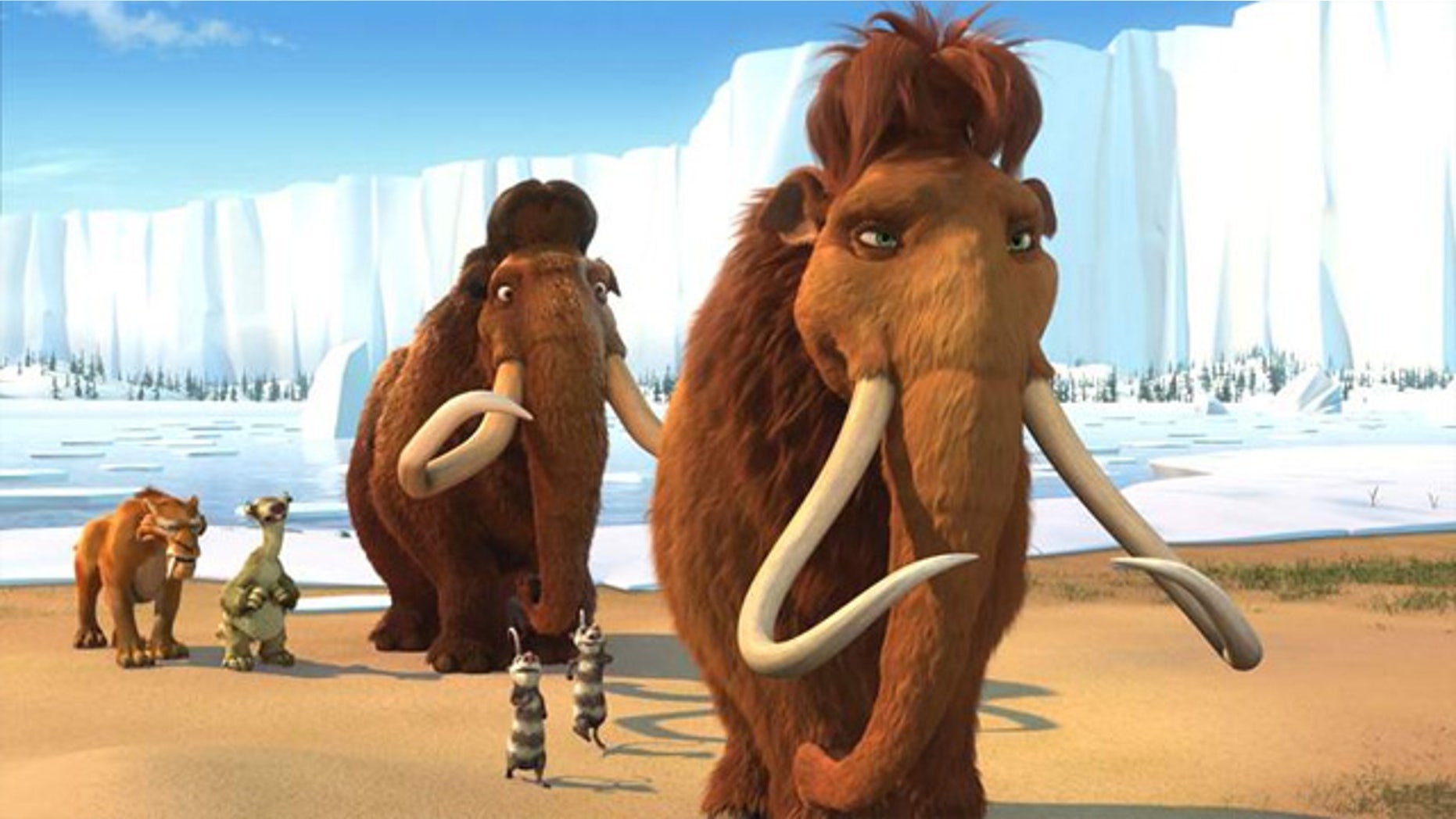 In the 2002 movie "Ice Age," a trio of Paleolithic mammals attempts an icy trek to return a lost baby.