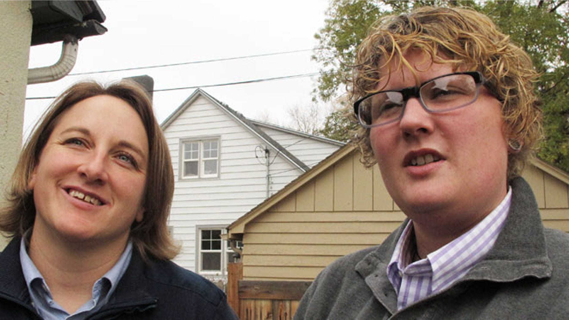 Nov. 8, 2013: Amber Beierle, left, and Rachael Robertson talk about their role as plaintiffs in a federal lawsuit at their home in Boise, Idaho.