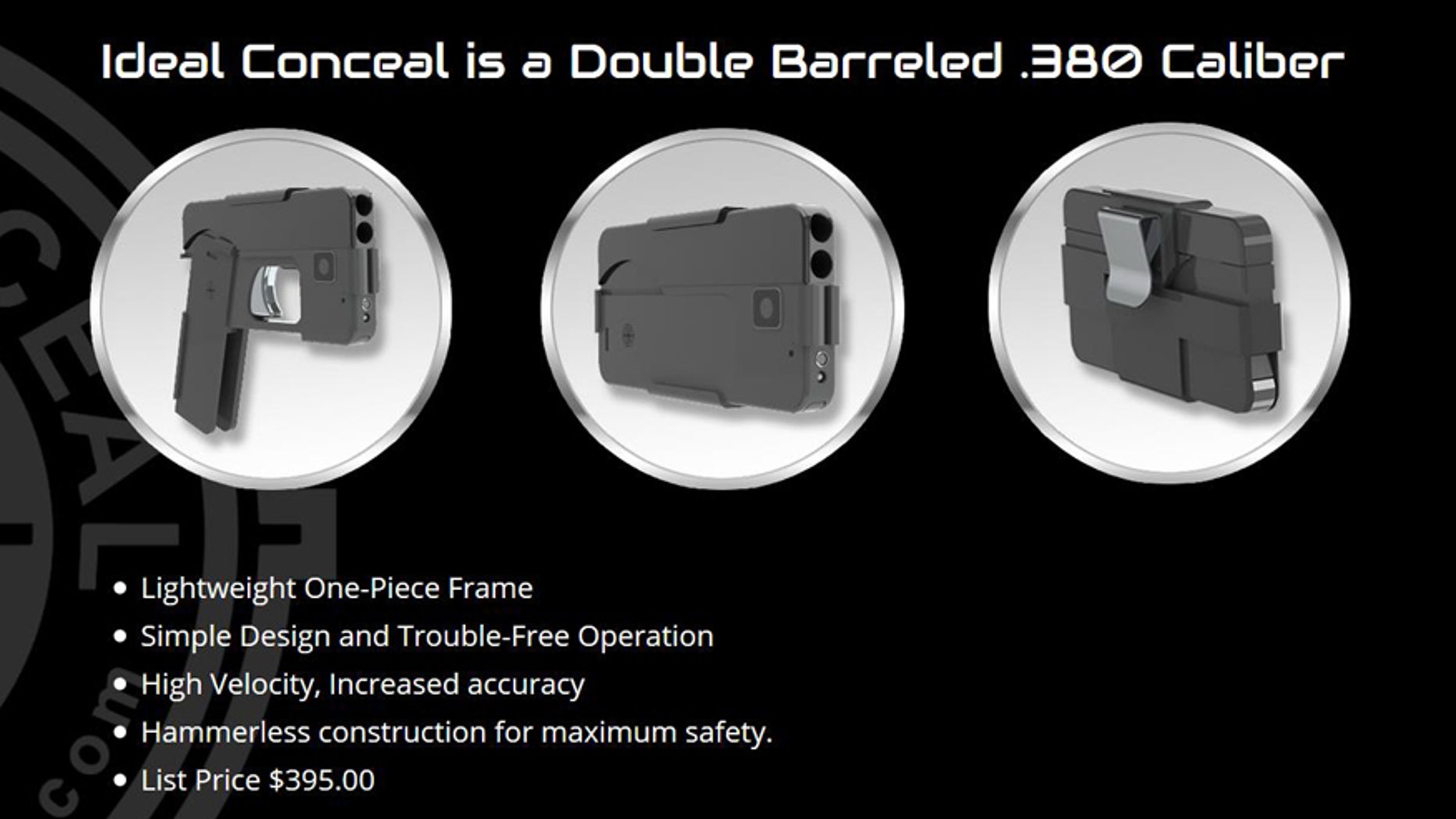 (Screenshot from www.idealconceal.com)