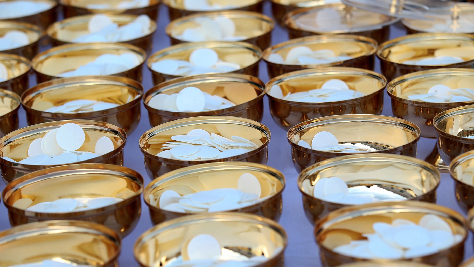 Communion bread are seen before the start of a mass led by Pope Francis to mark the closing of the Catholic Jubilee Year of Mercy at the Vatican November 20, 2016.