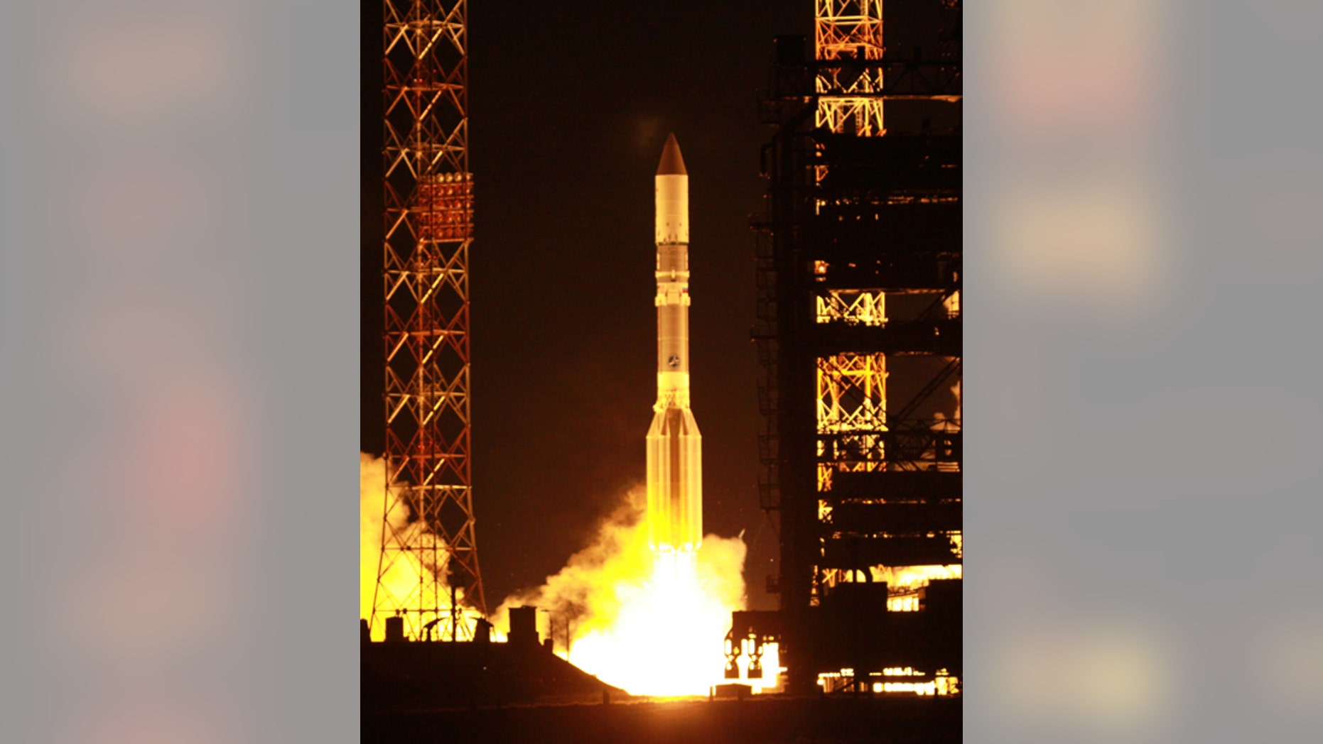 An International Launch Services Proton rocket launches the Yahsat 1 B communications satellite into orbit on April 24, 2012 from Baikonur Cosmodrome in Kazakhstan.