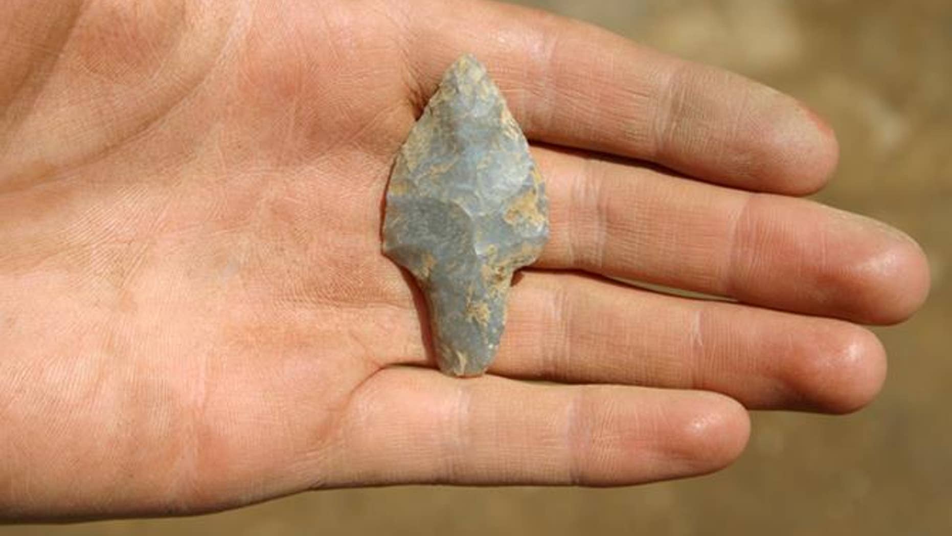 This spear tip is just one of the many artifacts discovered at the Heckelman site. (Brian Redmond)