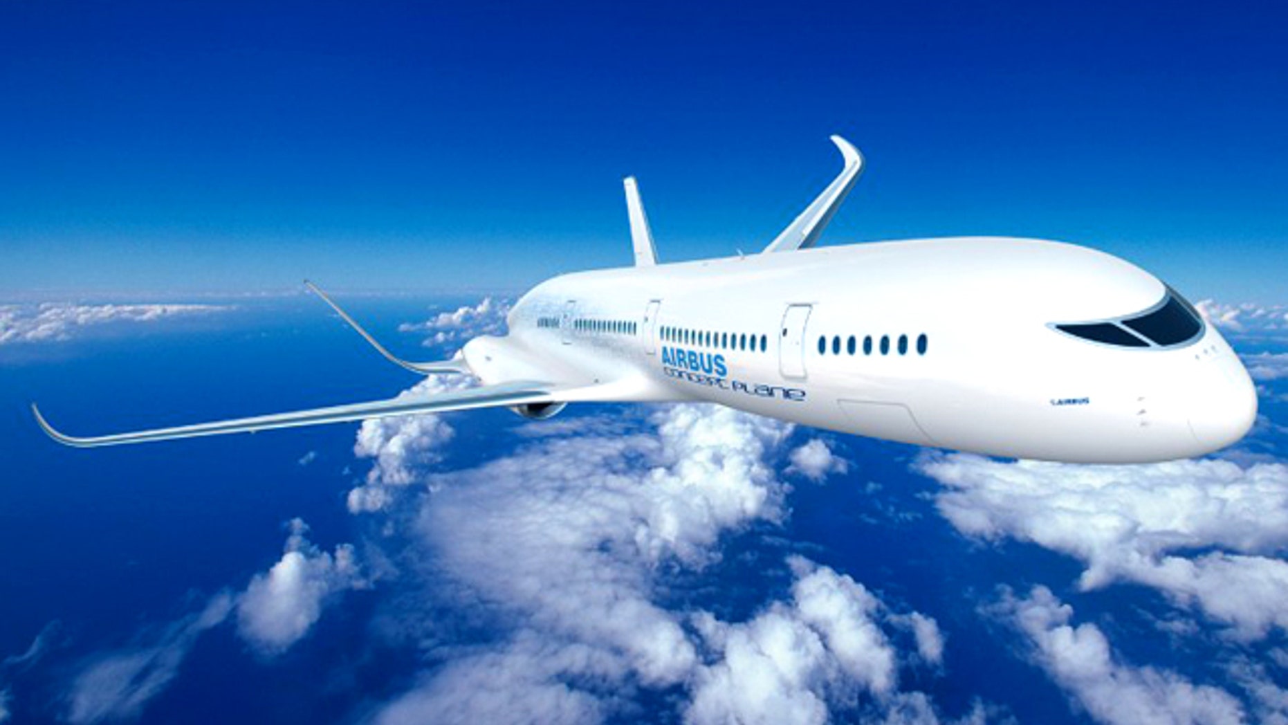 At the push of a button, the pilot of this Airbus concept plane (note the engines embedded in the fuselage and distinct wings) could make the sides of the plane competely see through.