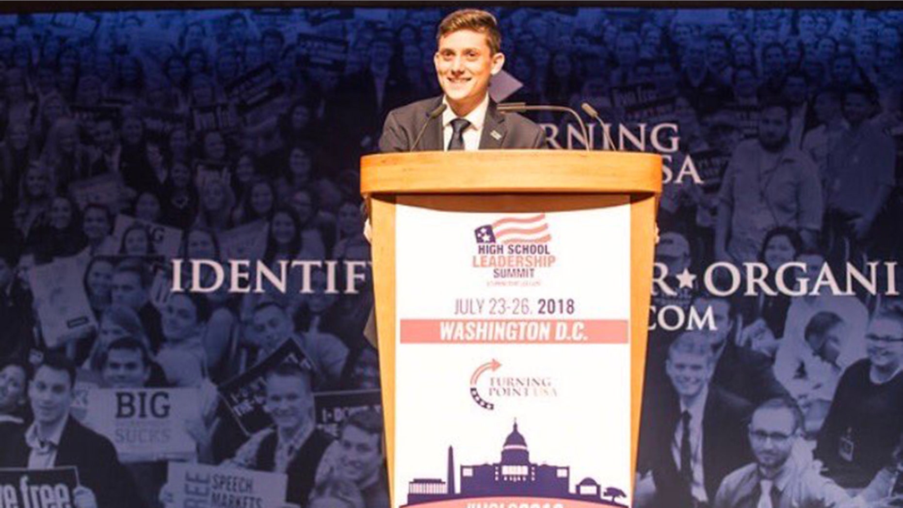 Conservative champion: Kyle Kashuv has defended the Second Amendment after surviving a deadly school shooting.