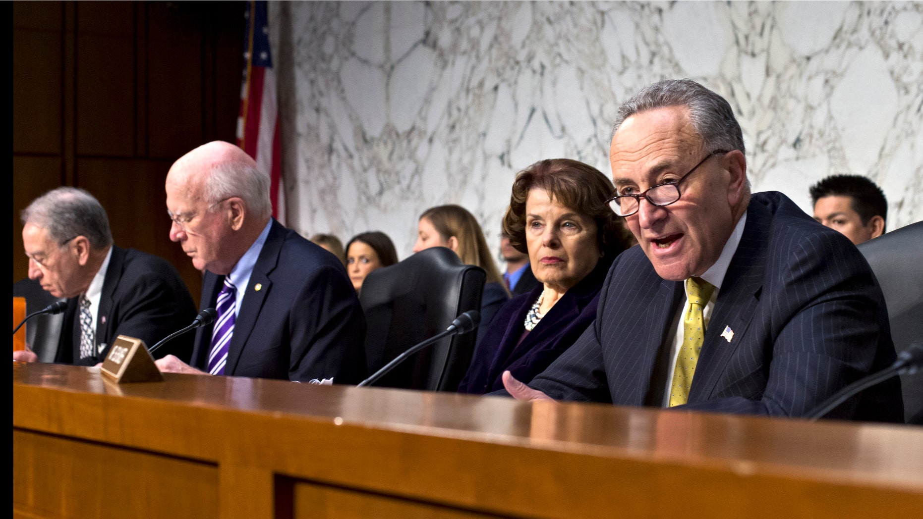 Sen. Charles Schumer, D-N.Y., right