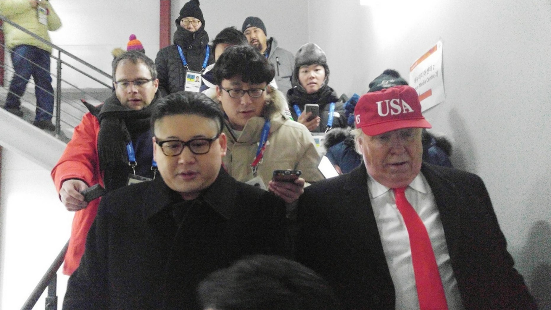 Kim Jong Un and President Trump impersonators were booted from the Olympic Games' opening ceremony.