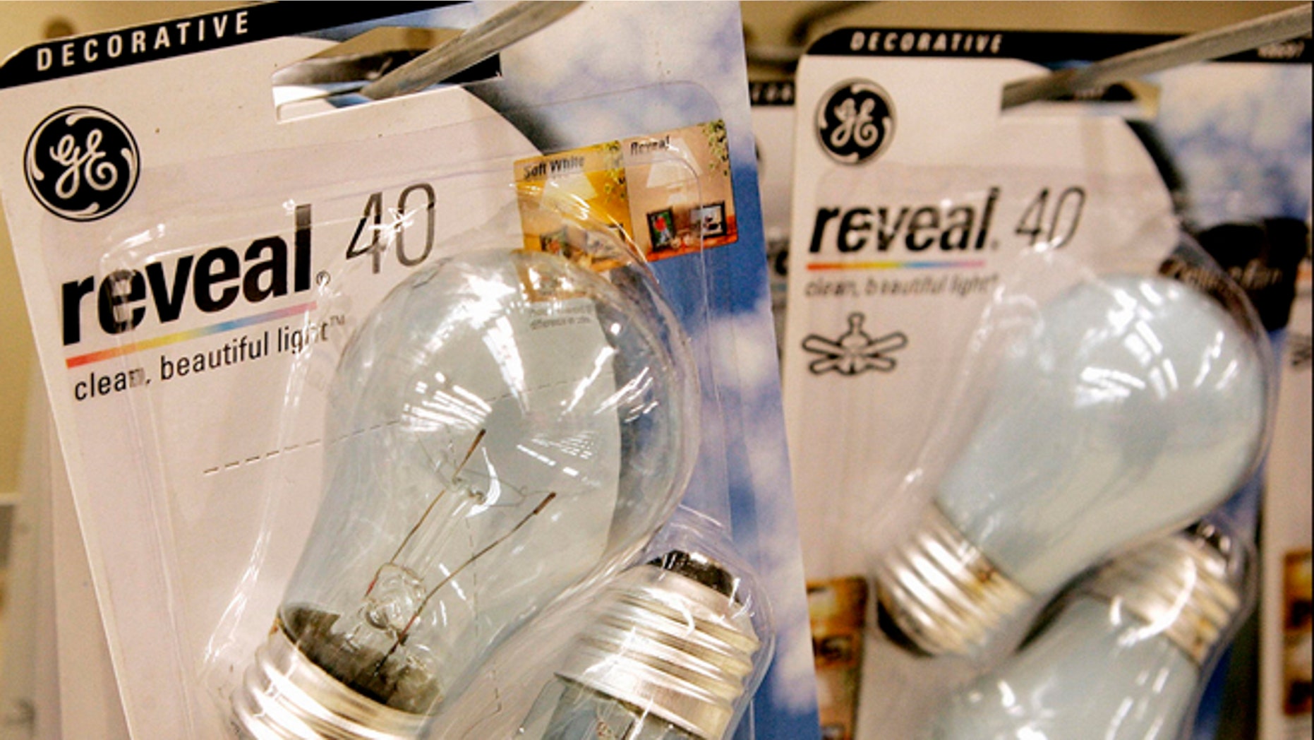General Electric light bulbs on display at a supermarket in Denver.