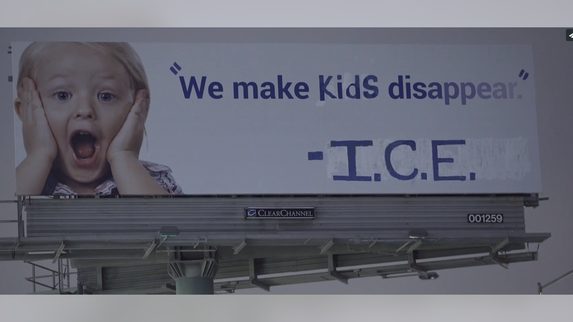 INDECLINE, a political art collective, claimed responsibility for a vandalized billboard in Northern California.