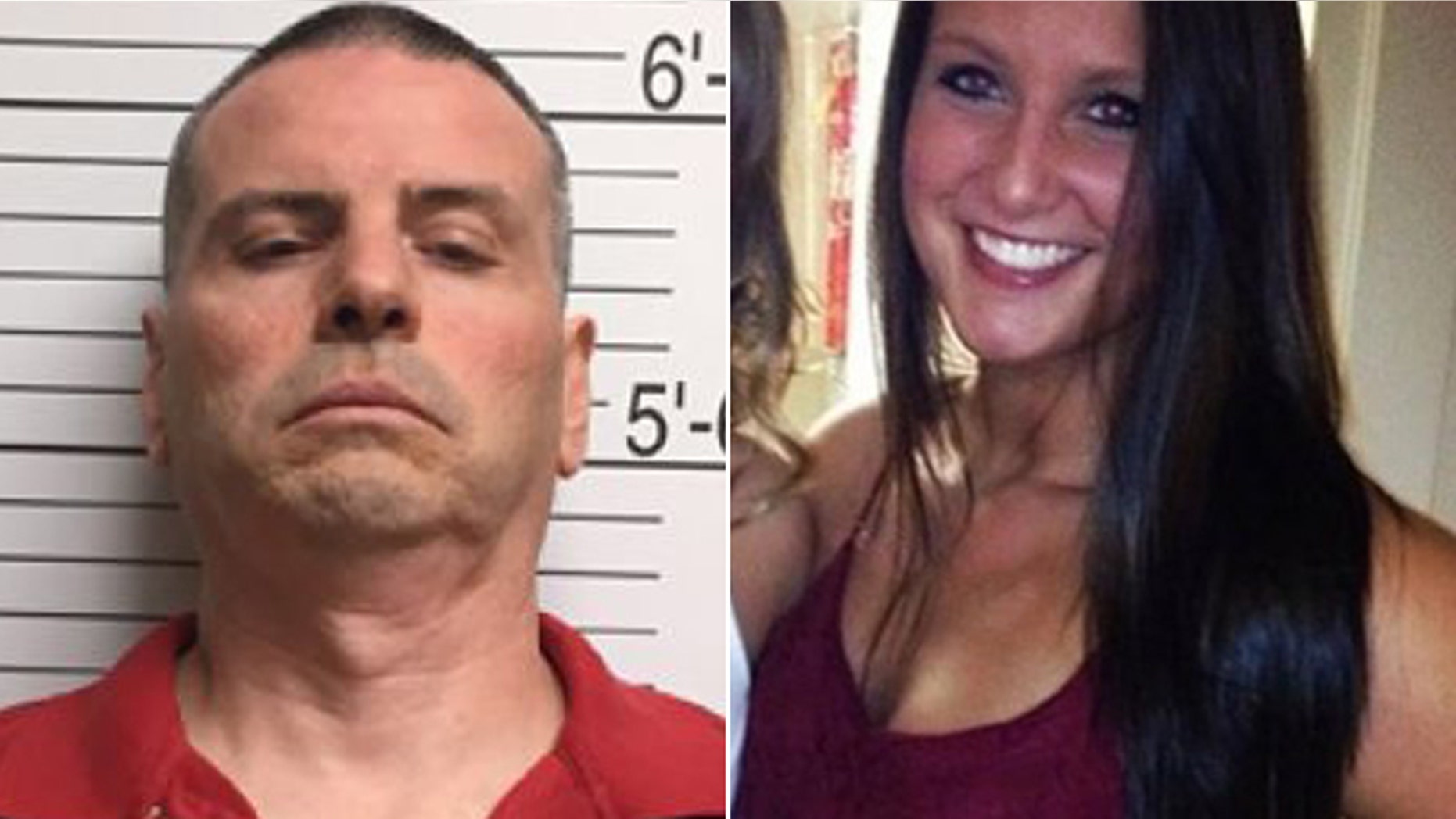 Daniel Messel, left, in a booking photo provided by the Brown County Sheriff's Department via the Bloomington Herald-Times, and Hannah Wilson, in a photo on a fundraising page in her honor.