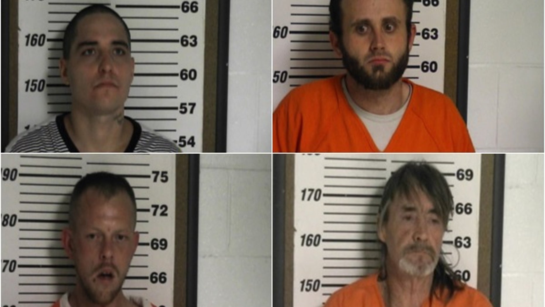 Clockwise from top left: John Thomas Shehee, Harce Wade Allen, David Wayne Frazier and Eric S. Click.