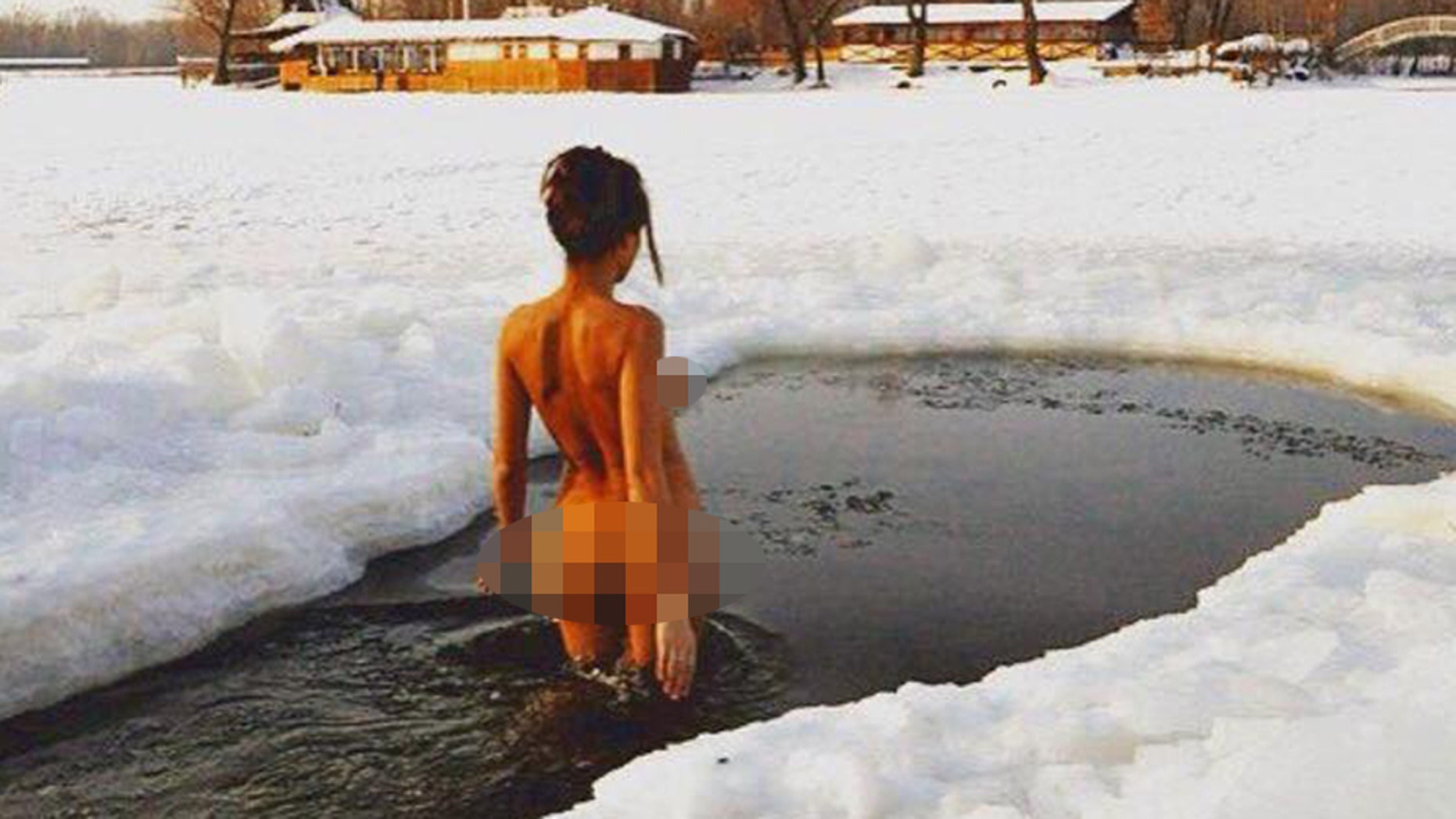 Inna Vladimirskaya, 32, says the trick to looking young is nude jogging and dips in freezing cold water.