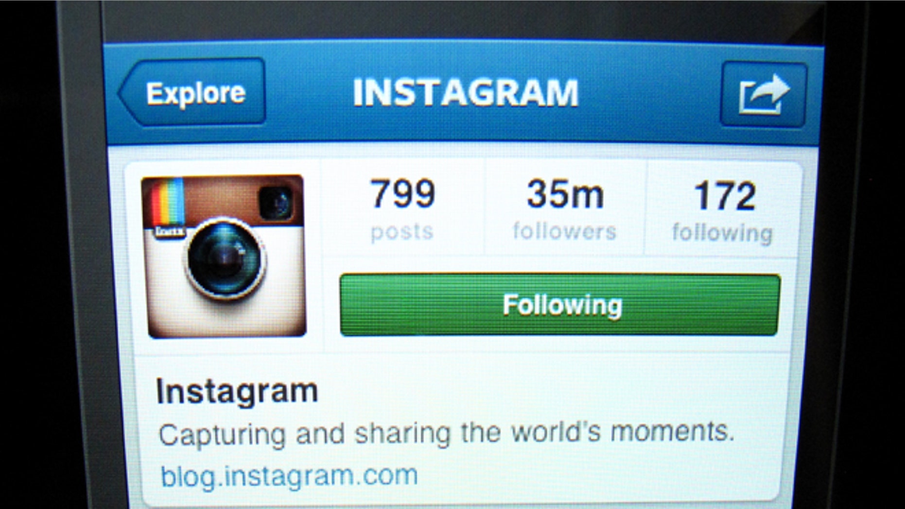 Aug. 14, 2013: Instagram is shown displayed on an Apple ipad in Encinitas, Calif.