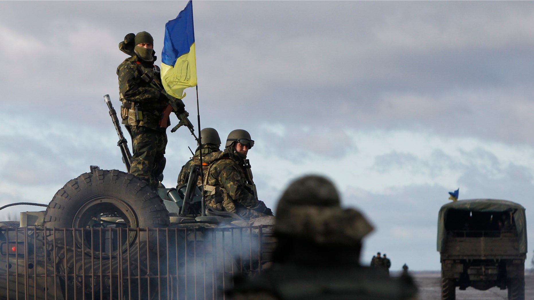 Dec. 24, 2014: Ukrainian soldiers at a military base in Kramatorsk, Donetsk region, eastern Ukraine.
