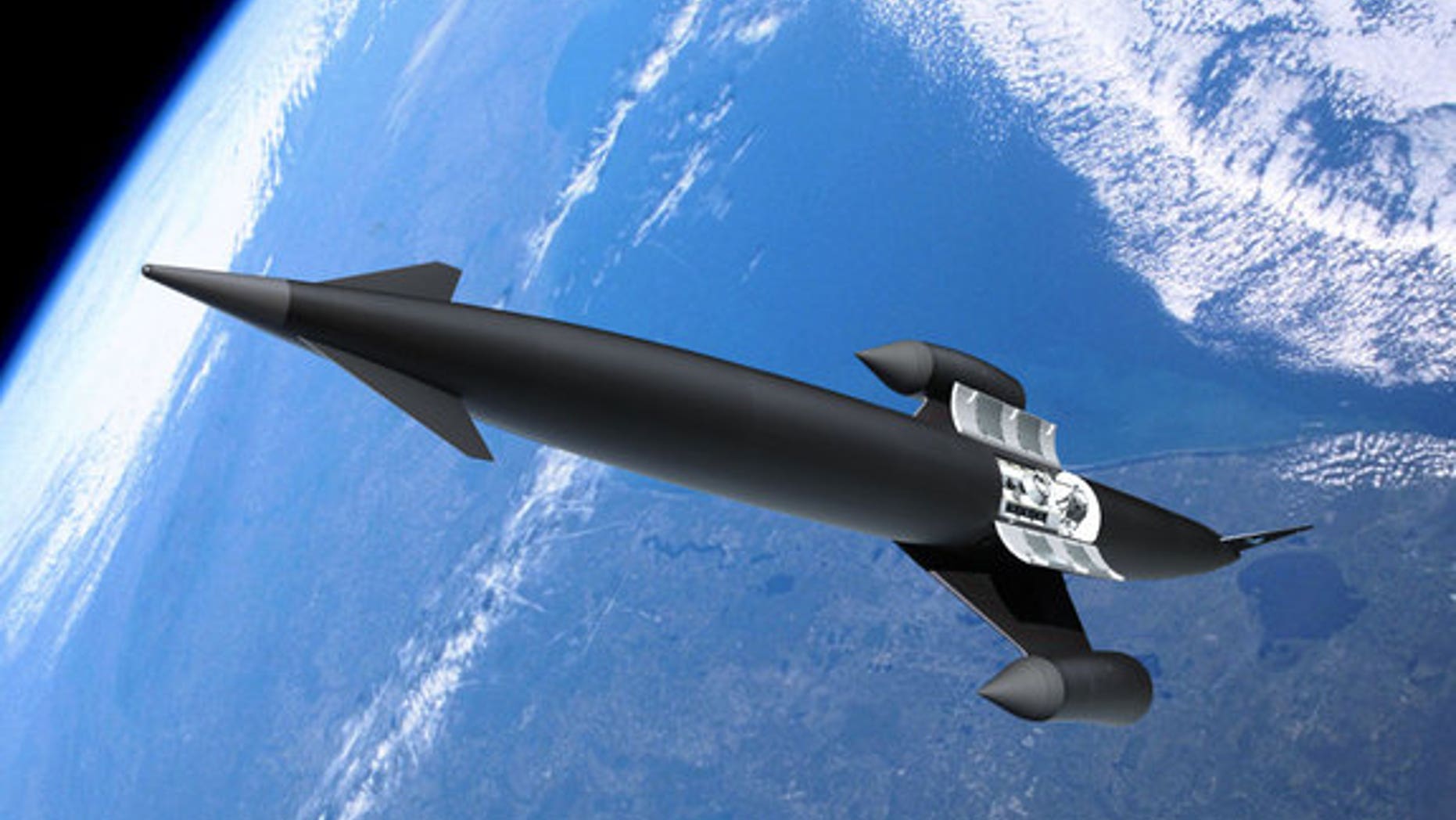 This artist's illustration depicts the Skylon concept vehicle.