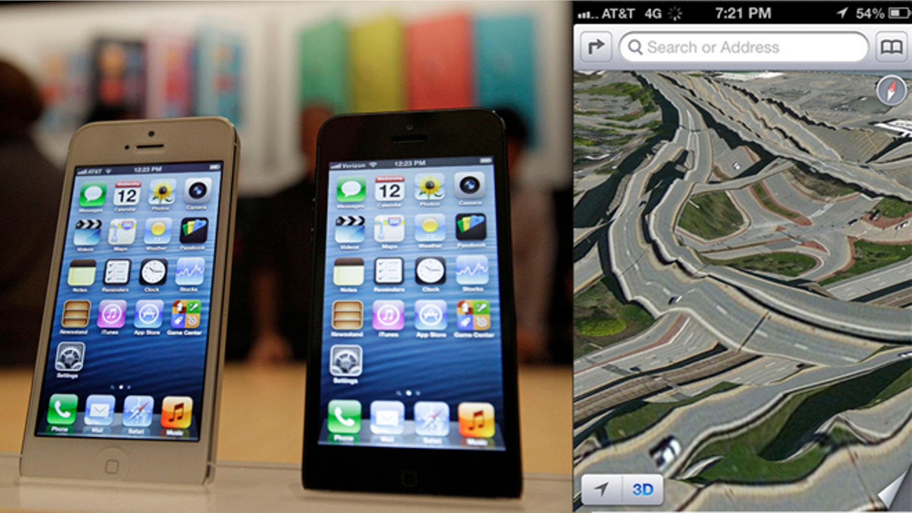 Apple's new built-in maps function -- seen here at right -- isn't quite ready for primetime, many angry consumers complain.