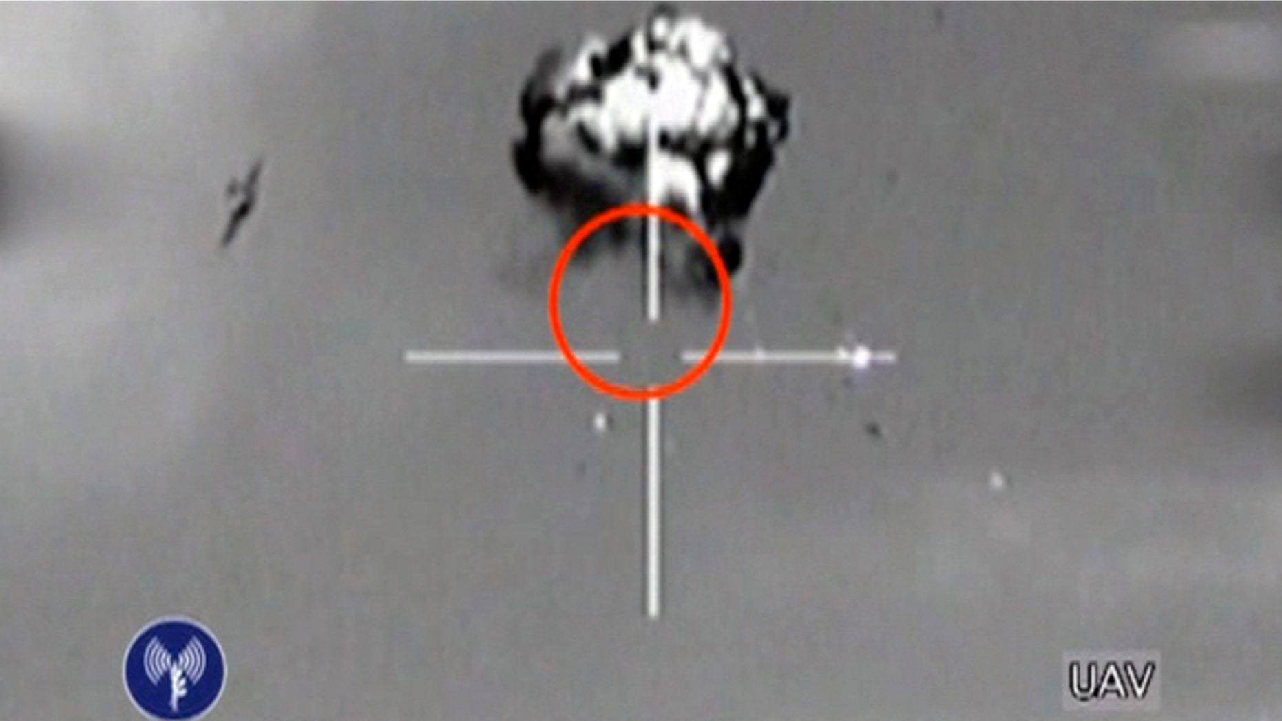 Oct. 6, 2012: This file image made from video released by the Israeli Defense Forces shows the downing of a drone that entered Israeli airspace in southern Israel.