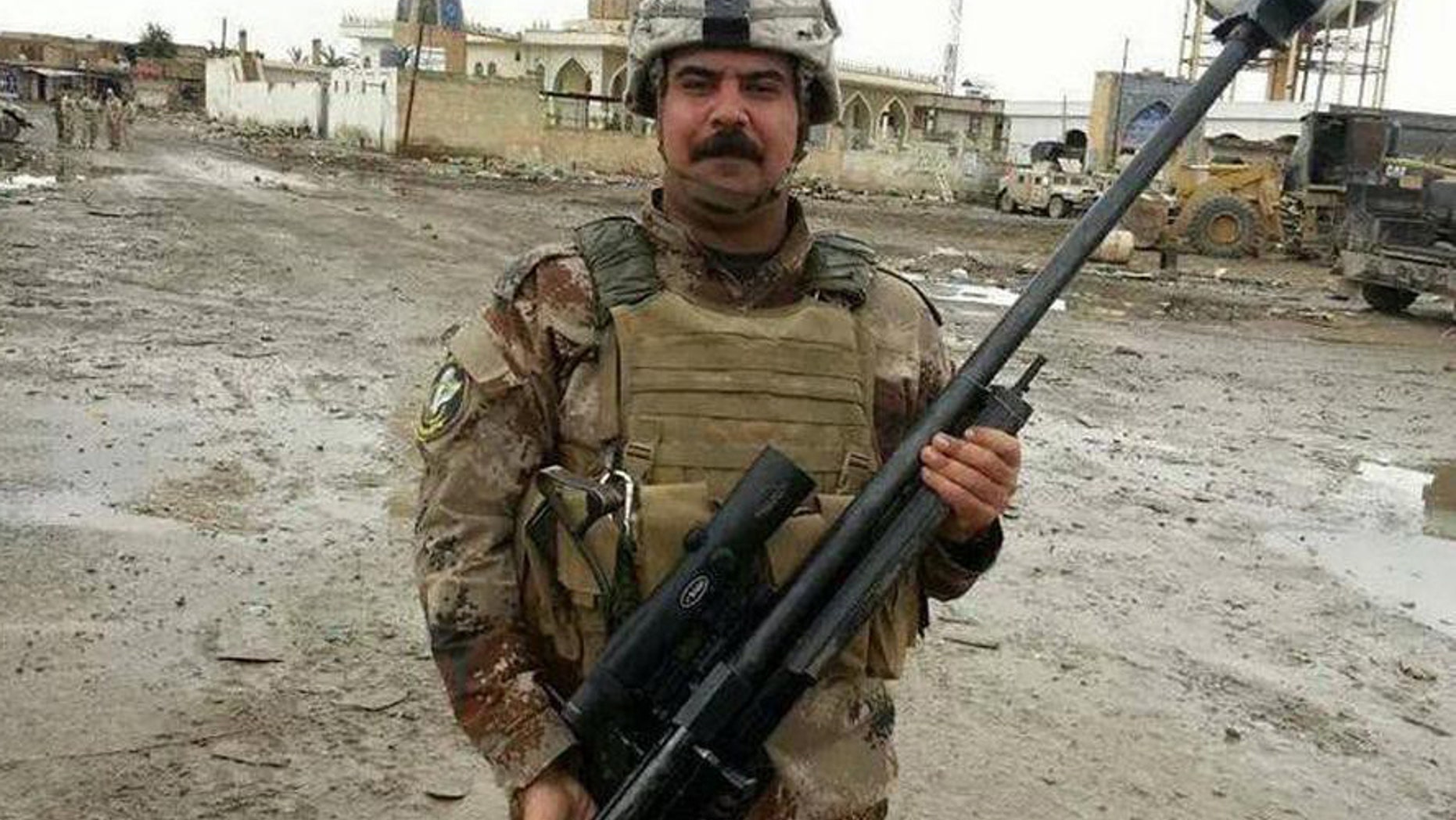 Photo obtained by military blog War is Boring shows Iraqi special forces soldier in Fallujah holding an Iranian-made Sayyad rifle.