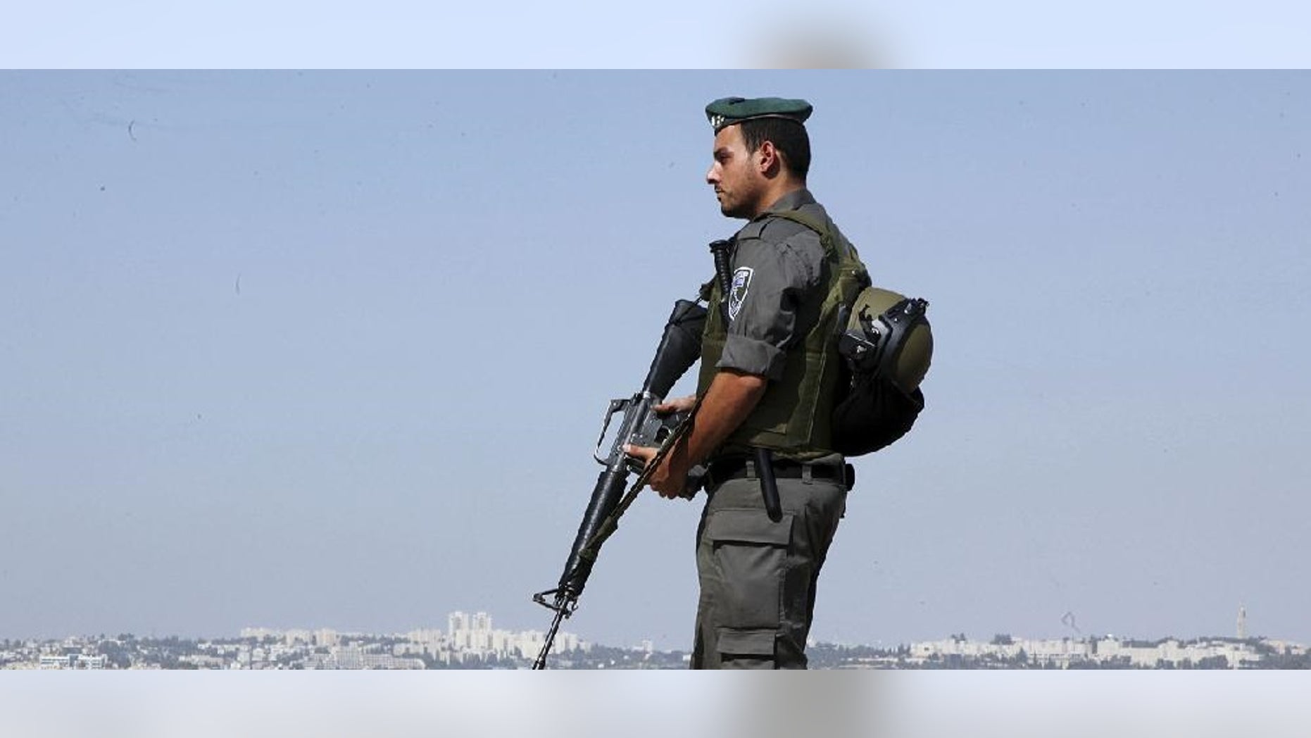 An Israeli border policeman in October.