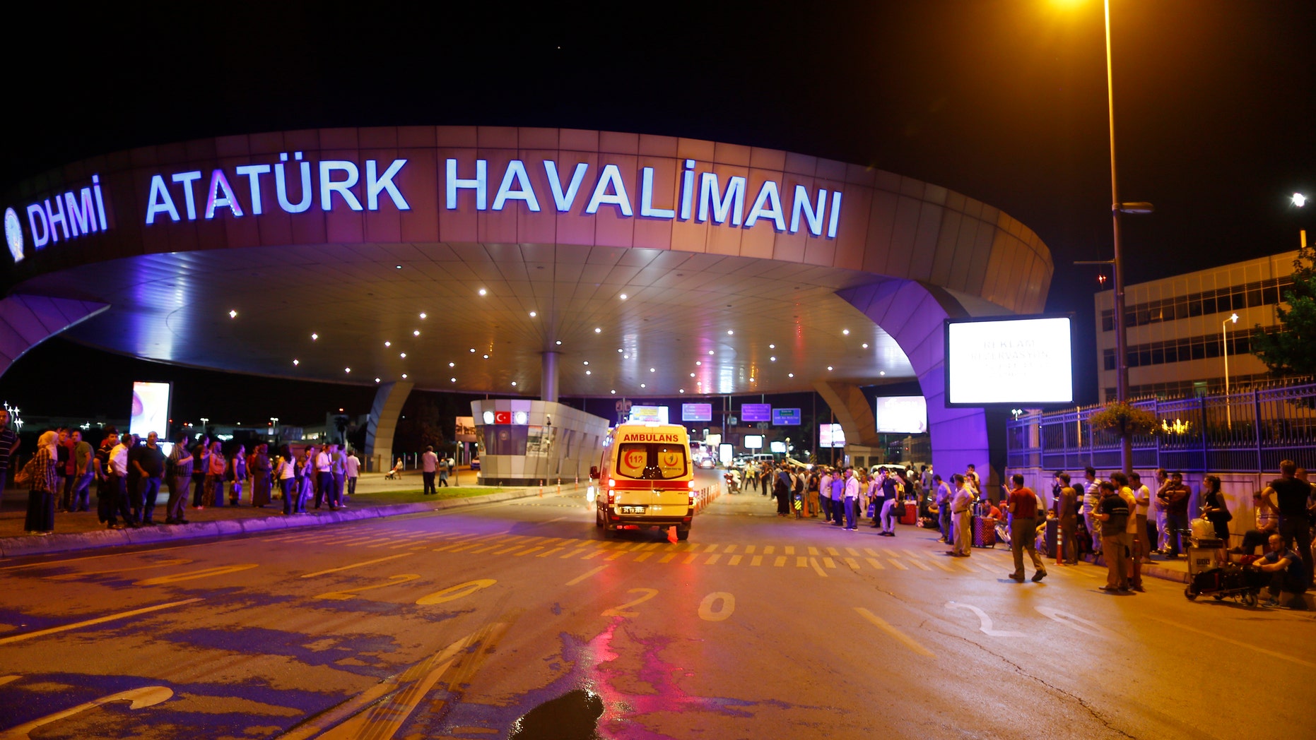 Ambulance cars arrive at Turkey's largest airport, Istanbul Ataturk, Turkey, following a blast June 28, 2016. (REUTERS/Osman Orsal)