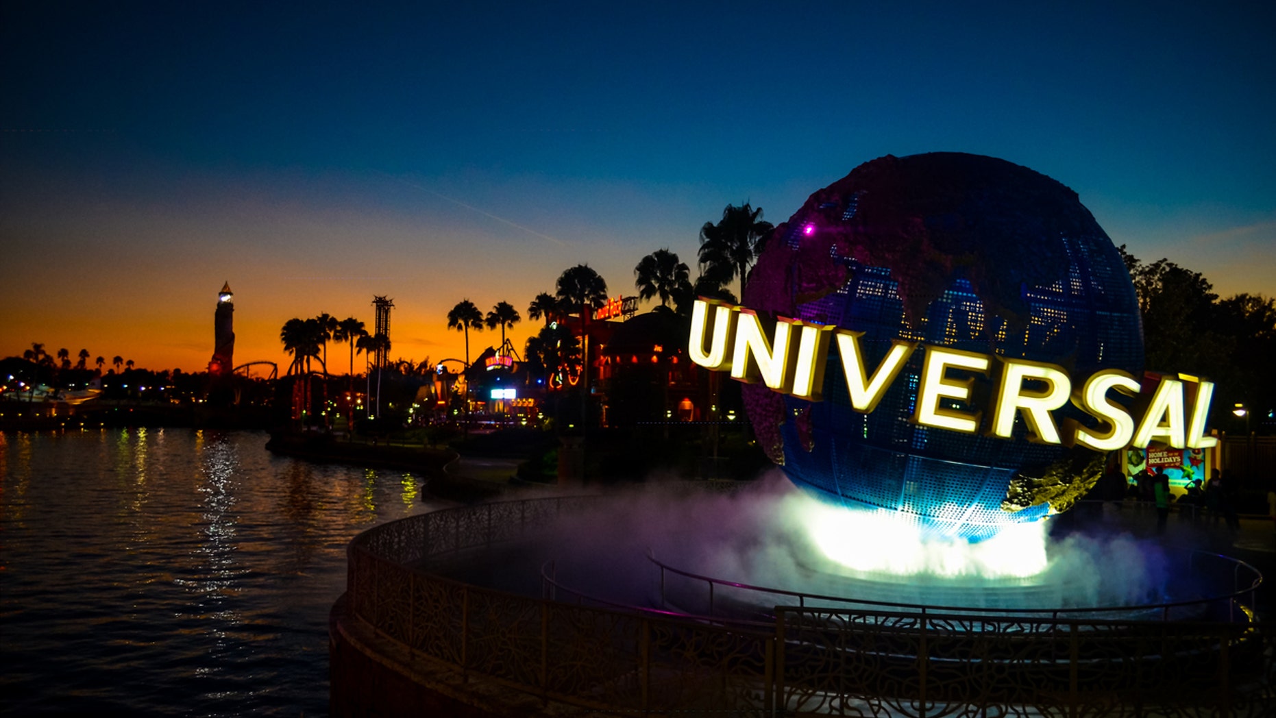 Orlando, FL, United States of America - December 6, 2012: a Sunset at the Universal Studios Resort in Orlando