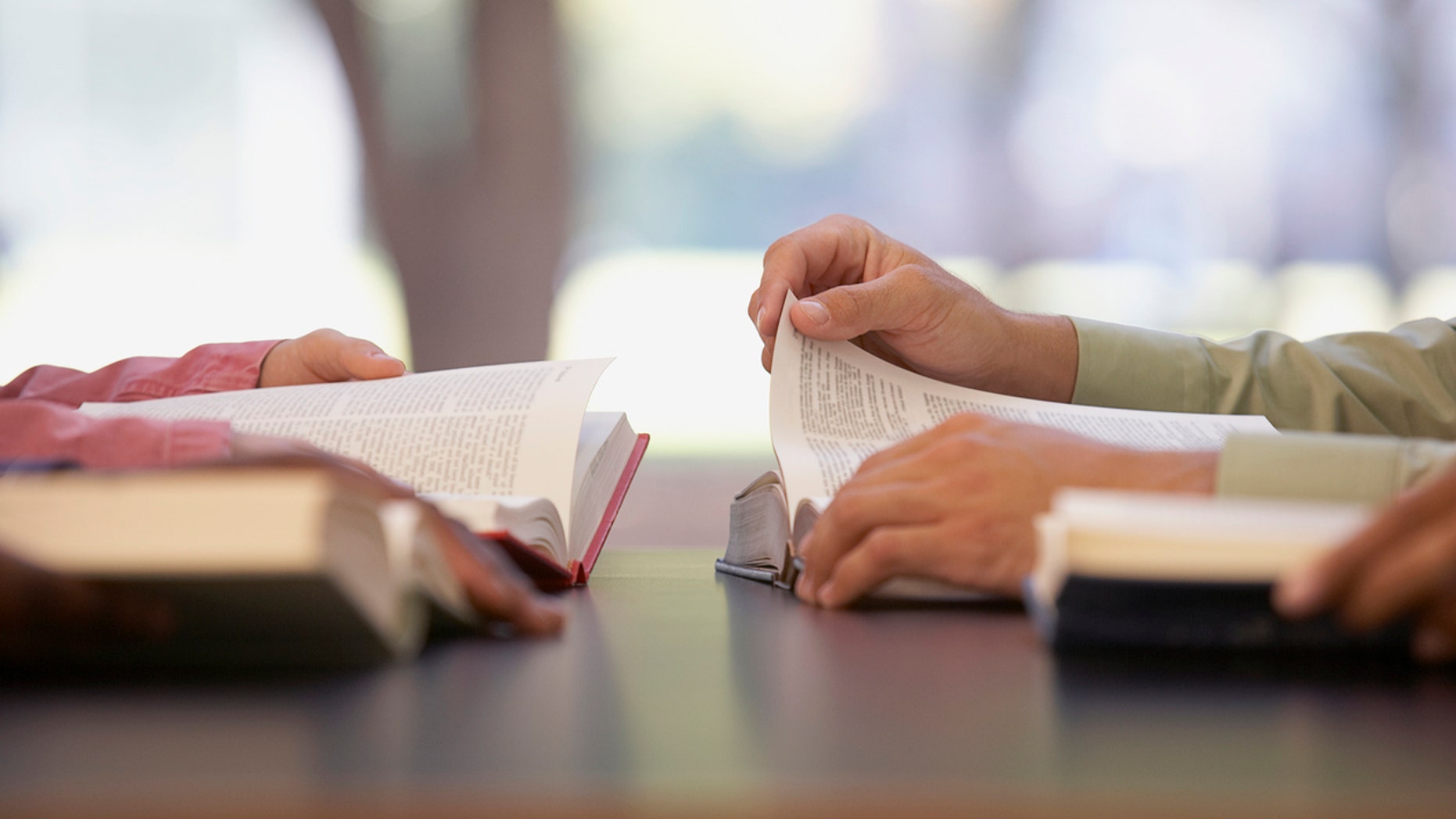 Two people reading