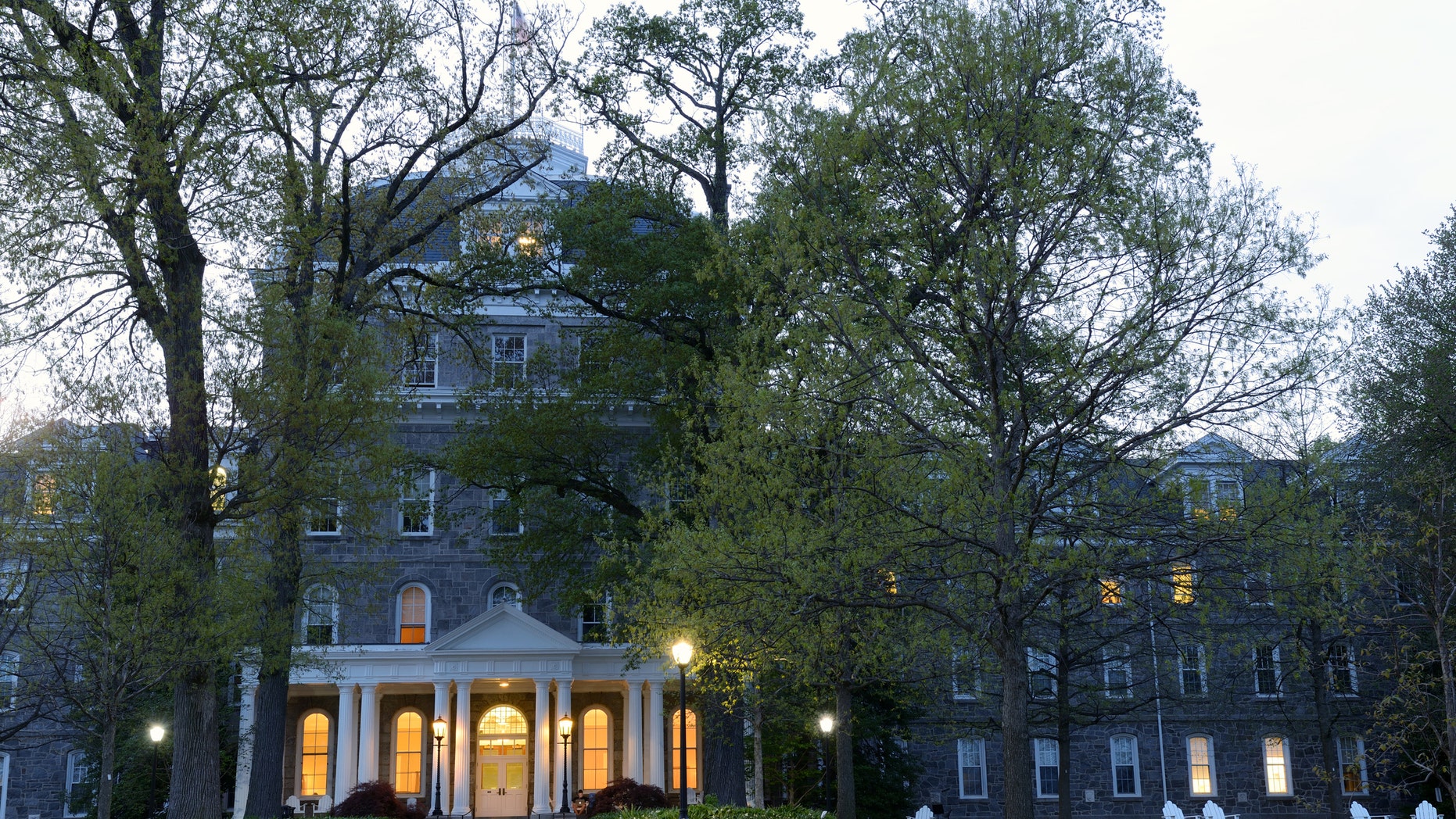 The campus of Swarthmore College is photographed.