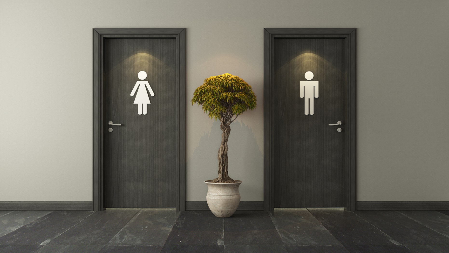 A pizza shop's four-year-old restroom sign has caused controversy recently.