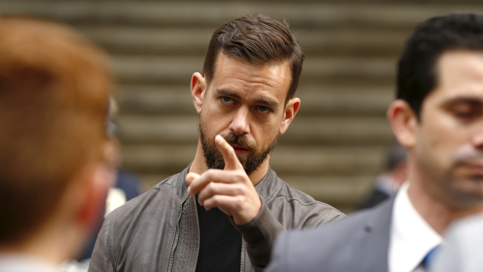 File photo - Jack Dorsey, CEO of Square and CEO of Twitter, arrives at the New York Stock Exchange for the IPO of Square Inc., in New York Nov. 19, 2015. (REUTERS/Lucas Jackson)