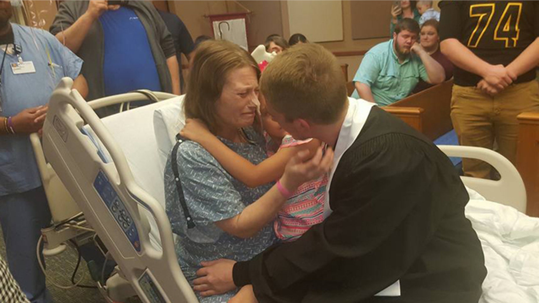 Stephanie Northcott wanted to see her son graduate high school, so his principal and football team collaborated with hospital staff to make it happen.