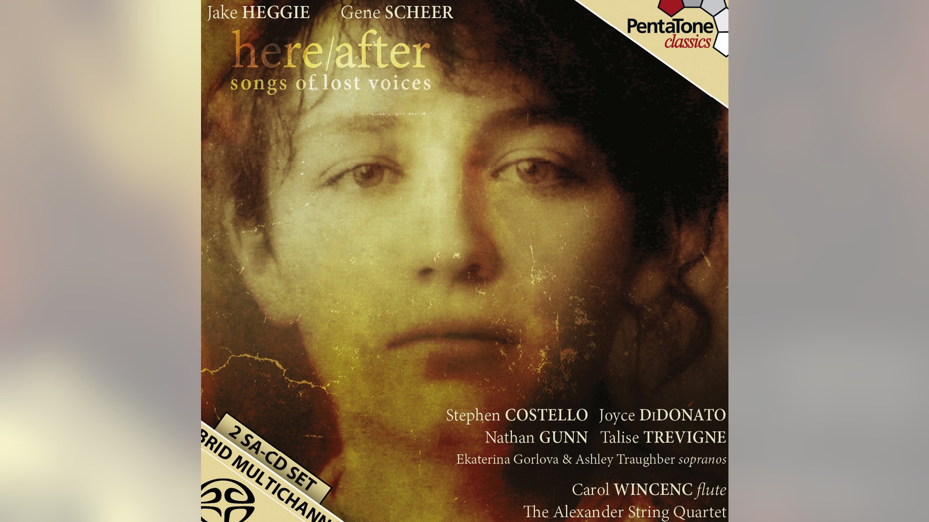 CORRECT TO GRAMMY-NOMINATED - This undated photo provided by composer Jake Heggie shows the cover art for his new album titled "Here/After (songs of lost voices)" In his album, released a dozen years after 9/11, Heggie and Grammy-nominated songwriter Gene Scheer have turned memories of grief into survivor songs some of them surprisingly joyous. (AP Photo/Jake Heggie)