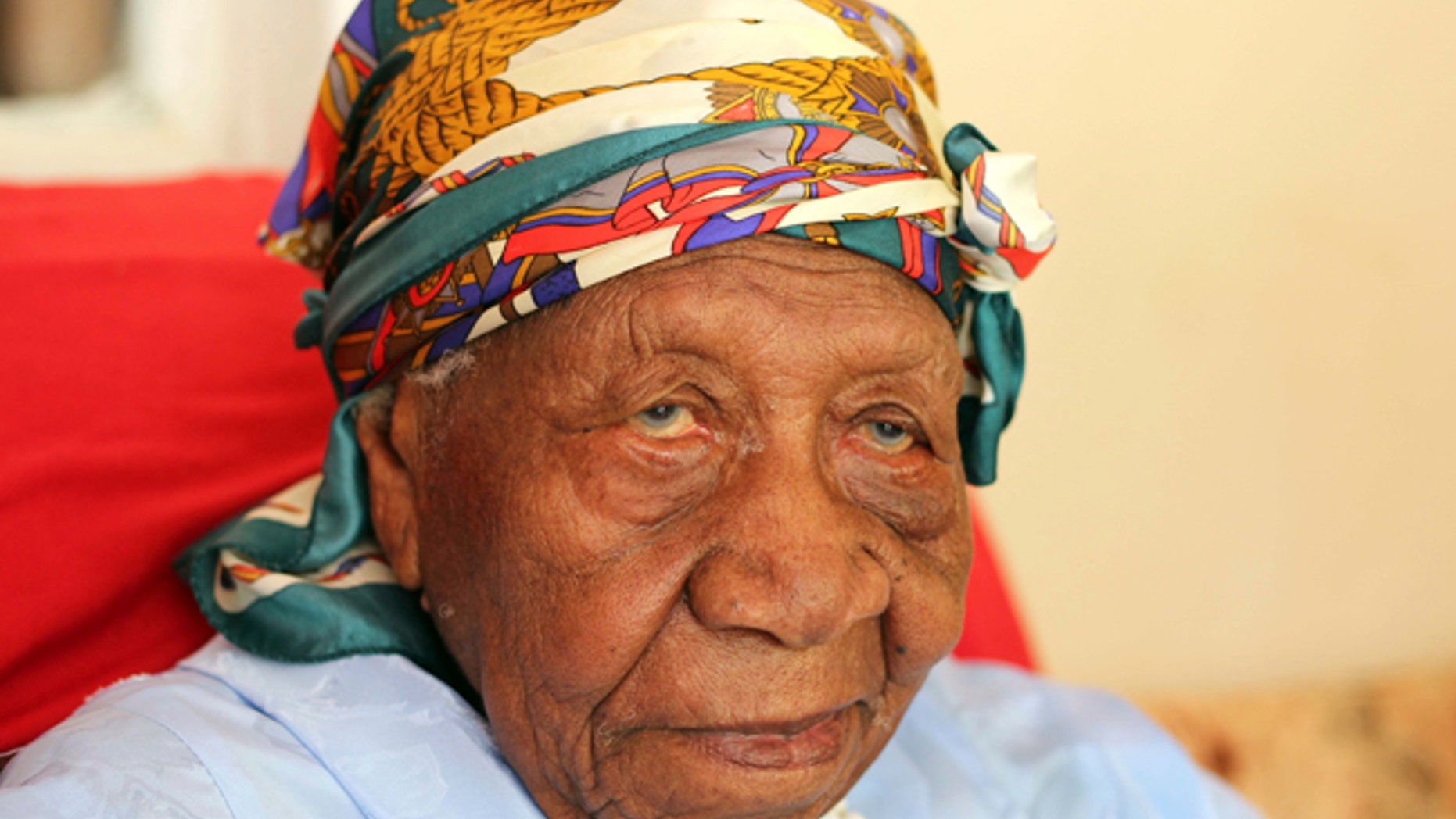 The world's oldest person Violet Brown poses for a photo at her home in Jamaica in this file photo. Brown has died at the age of 117 and 189 days old.