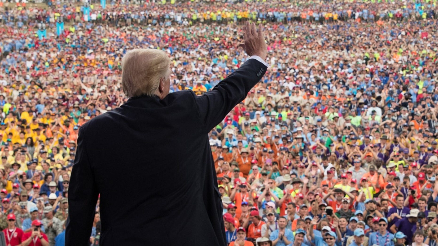 Donald Trump addressing a crowd