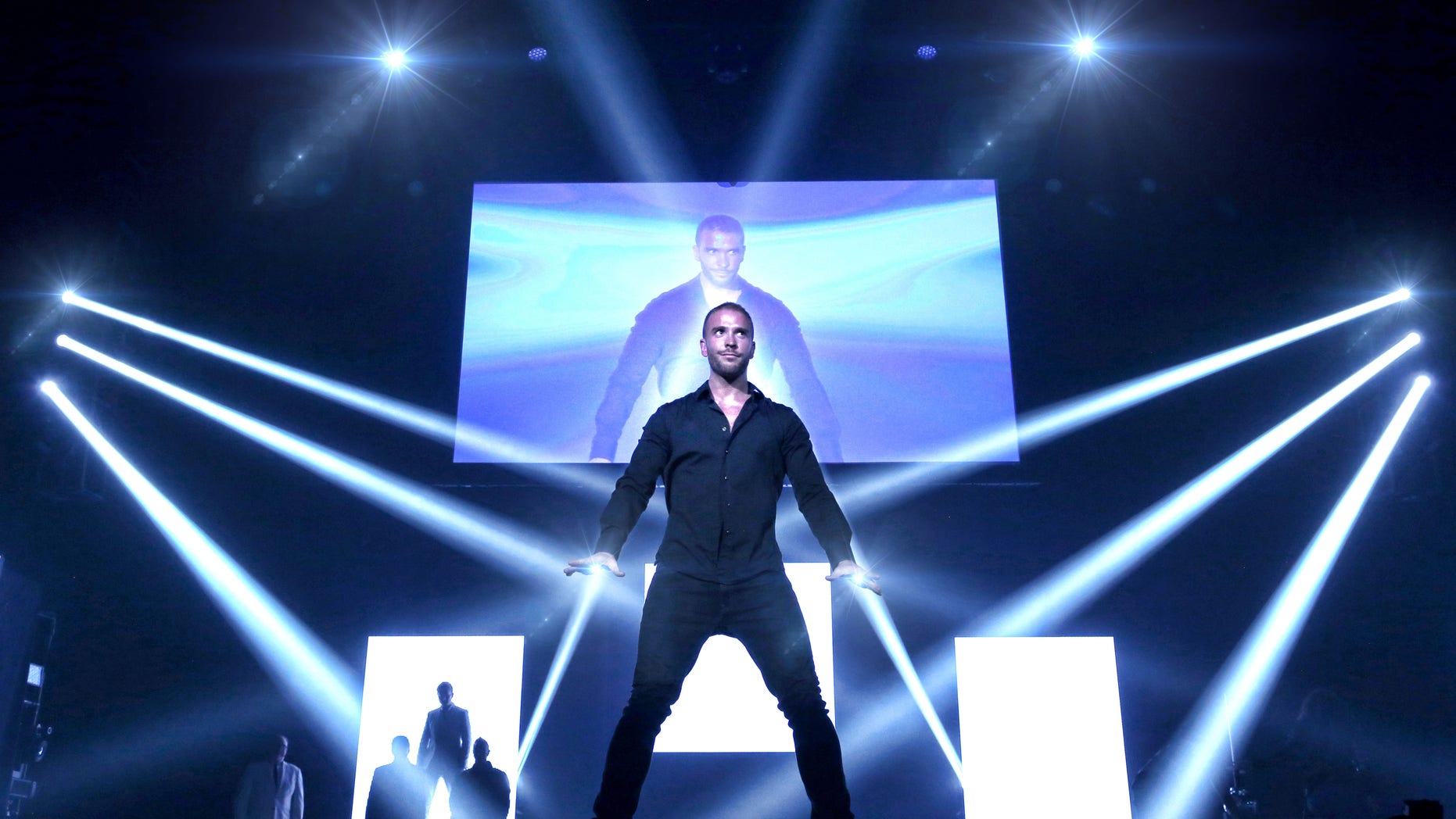 James More, known as The Deceptionist, during a performance of "The Illustionists - Live on Broadway."