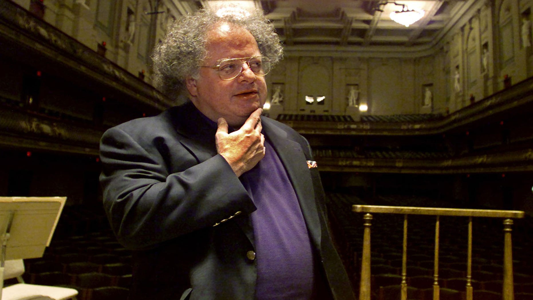 James Levine was accused of sexually harassing a minor by a former music student. Here Levine stands at the conductor's podium at Boston's Symphony Hall in 2001.