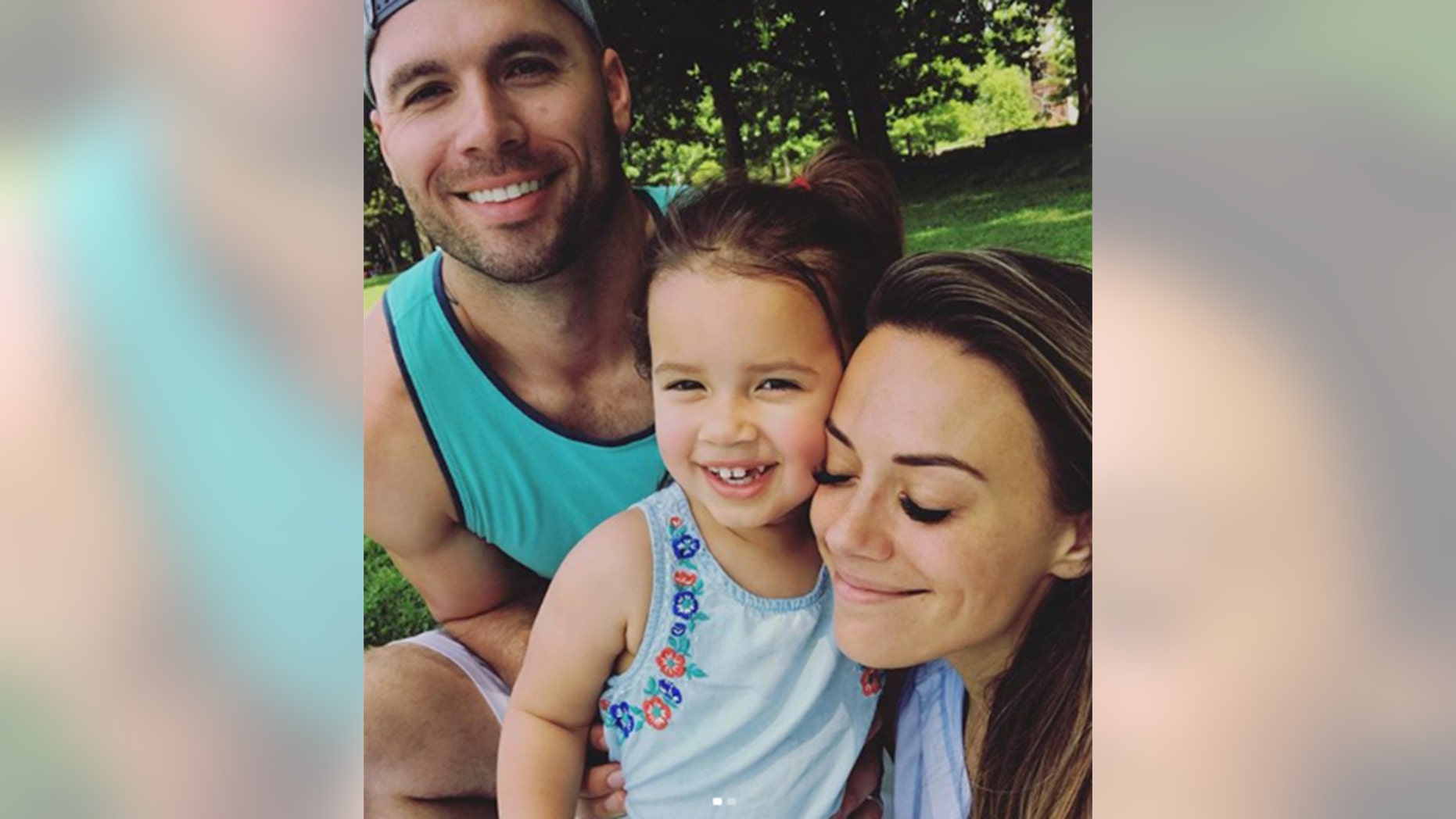 Jana Kramer, right, with daughter Jolie, center, and husband Mike Caussin.