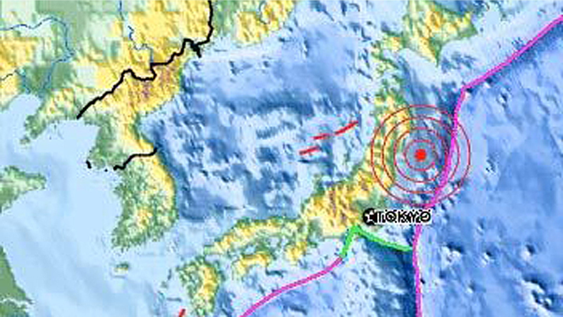The epicenter of the March 11 earthquake occurred near the east coast of Honshu, Japan.