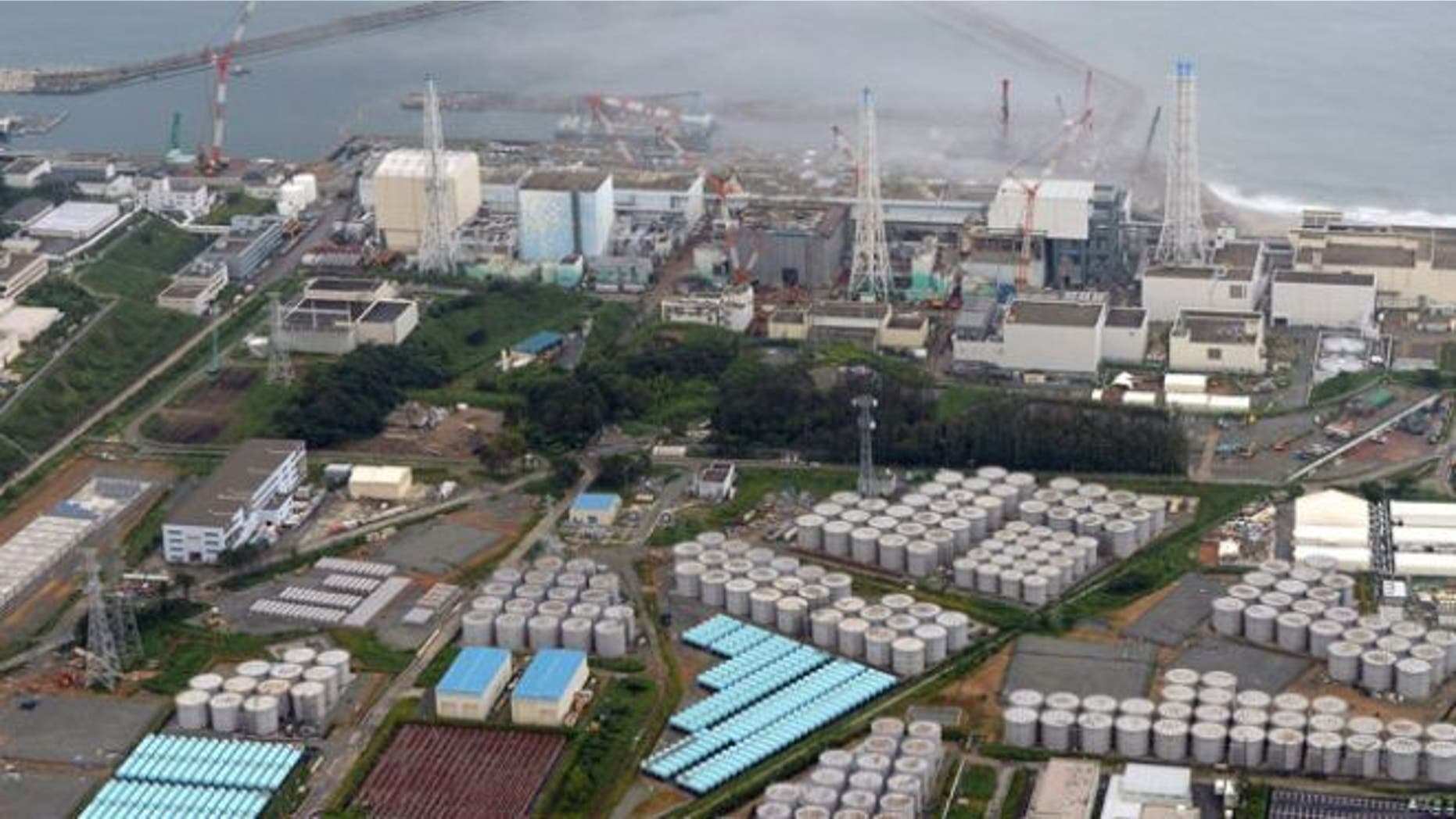 FILE: Aug. 20, 2013: This aerial file photo shows the Fukushima Dai-ichi nuclear plant at Okuma in Fukushima prefecture, northern Japan.