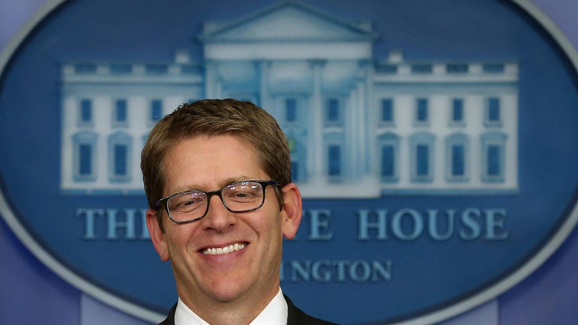 WASHINGTON, DC - OCTOBER 16: White House Press Secretary Jay Carney speaks during his daily briefing at the White House, October 16, 2013 in Washington, DC. The Senate announced that it had reached a bipartisan deal on funding the federal government and the extending the nation's debt limit after 16 days of a government shutdown. (Photo by Mark Wilson/Getty Images)