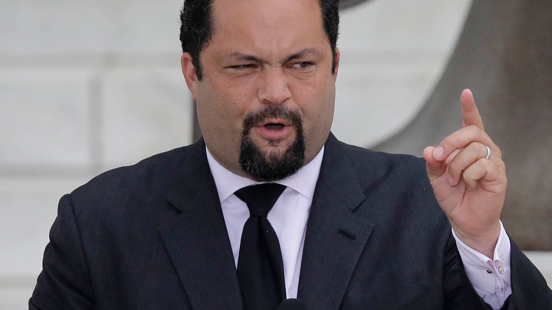 FILE - In this Aug. 28, 2013 file photo, NAACP president and CEO Benjamin Jealous speaks at the Let Freedom Ring ceremony at the Lincoln Memorial in Washington to commemorate the 50th anniversary of the 1963 March on Washington for Jobs and Freedom. The former NAACP head announced Tuesday, May 30, 2017, that he will seek the Democratic nomination for governor of Maryland, and the candidate will formally make the announcement at a news conference in Baltimore on Wednesday. (AP Photo/Carolyn Kaster, File)