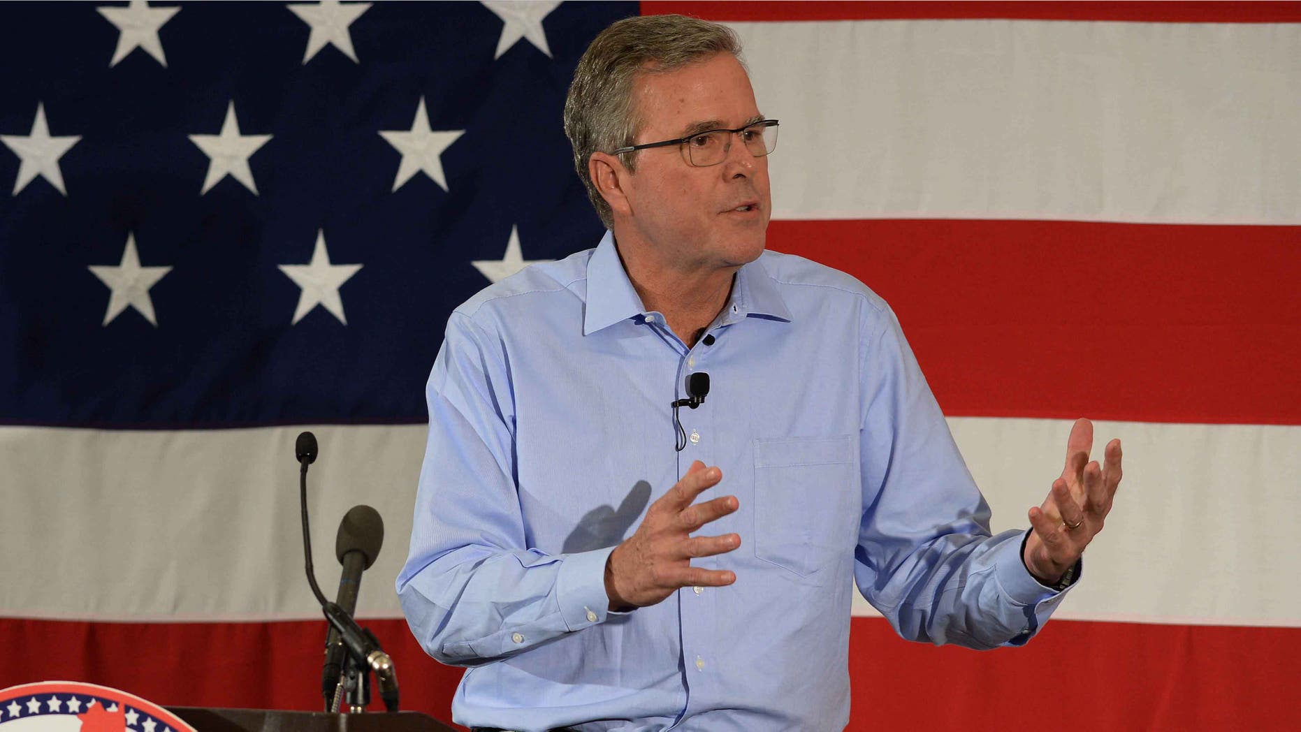 Jeb Bush in the Nation Republican Leadership Summit in New Hampshire, on April 17, 2015.
